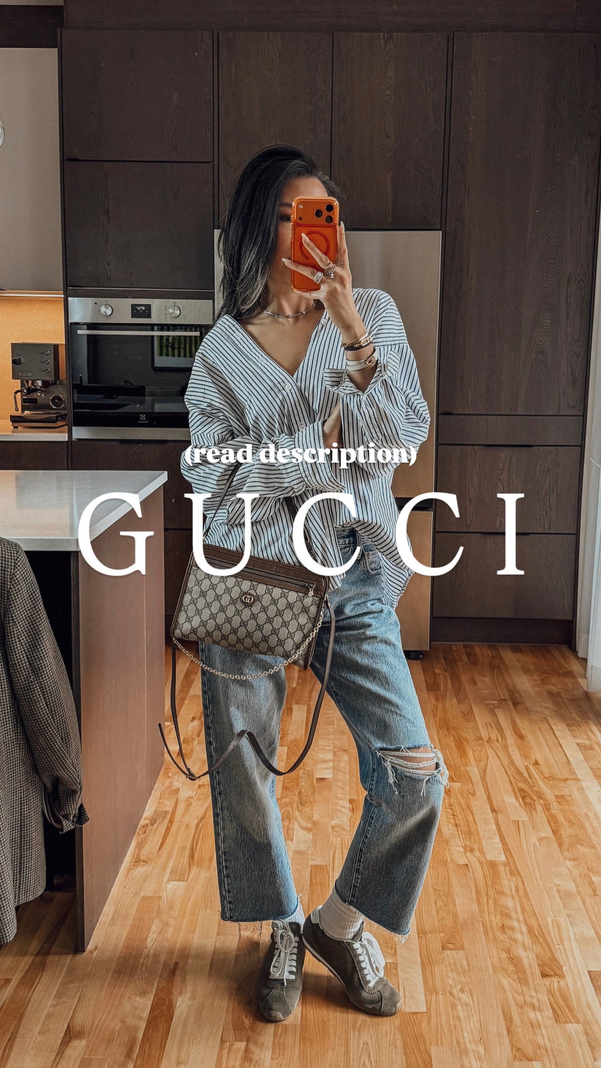 Authentic Vintage Gucci Upcycle Brown Purse with Straps and Chain