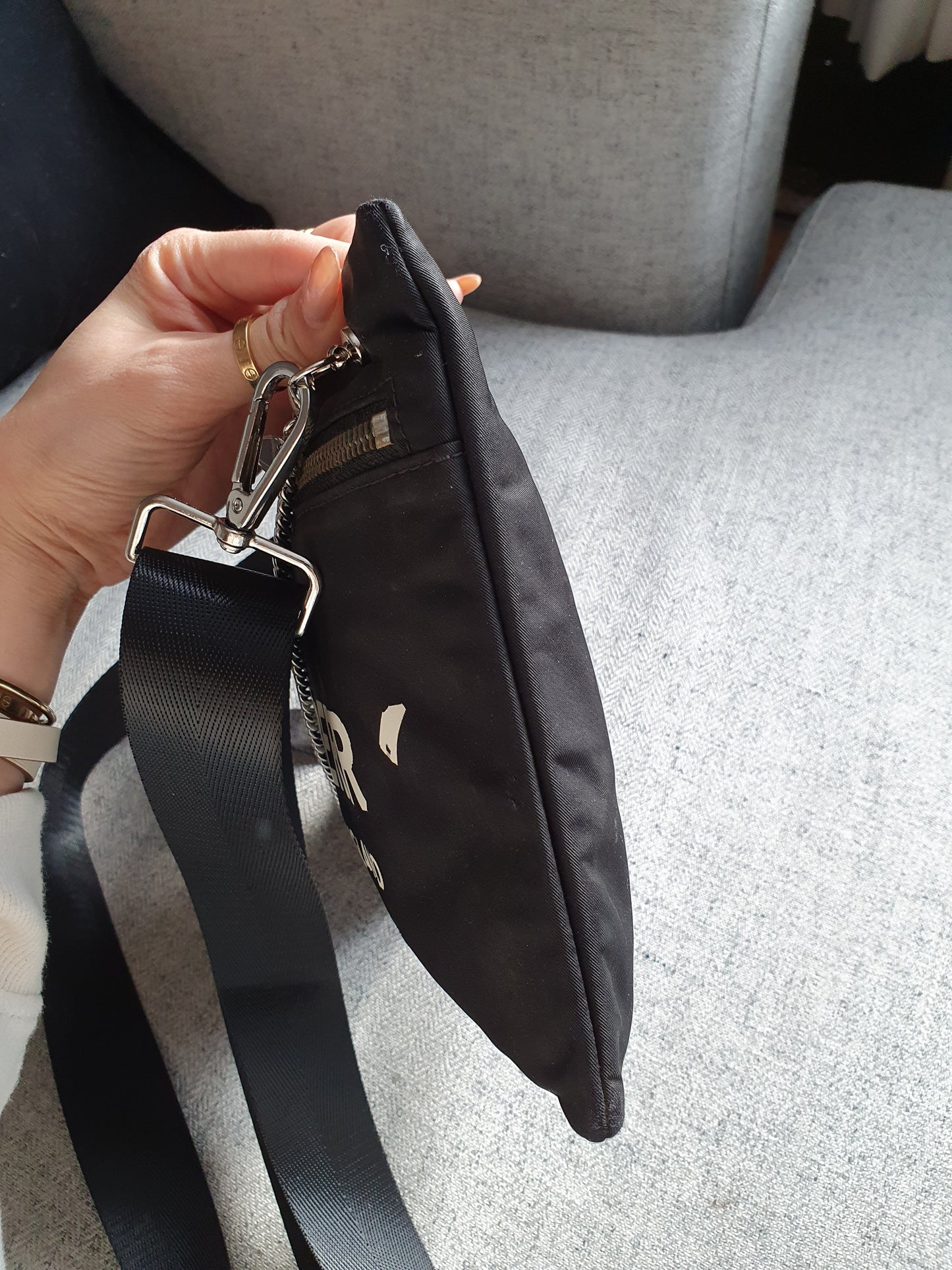 *New Drop* Authentic Burberry Upcycle Black Pouch on Strap & Chain