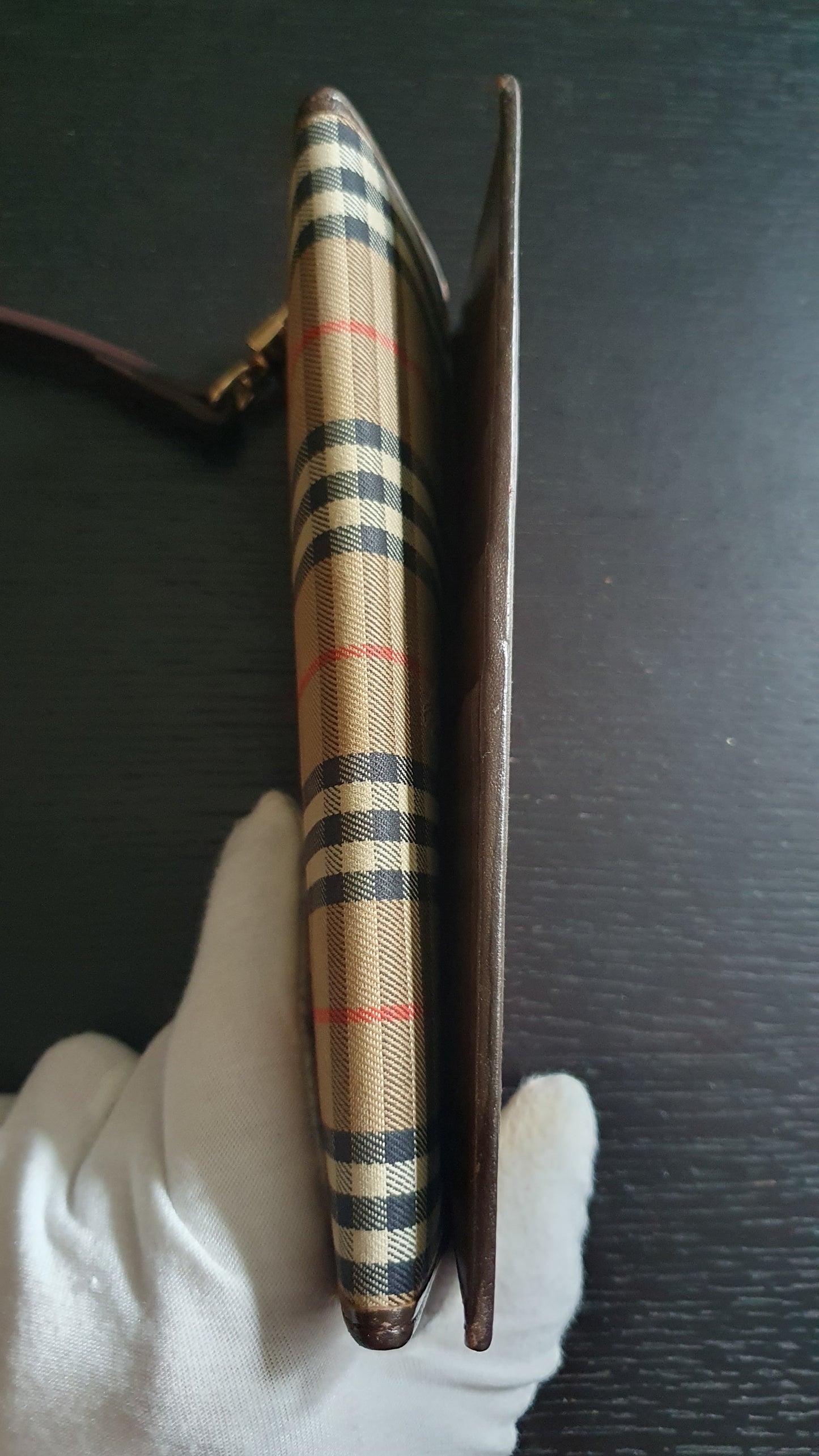 Authentic Burberry Upcycle Flap Wallet with Shoulder Strap