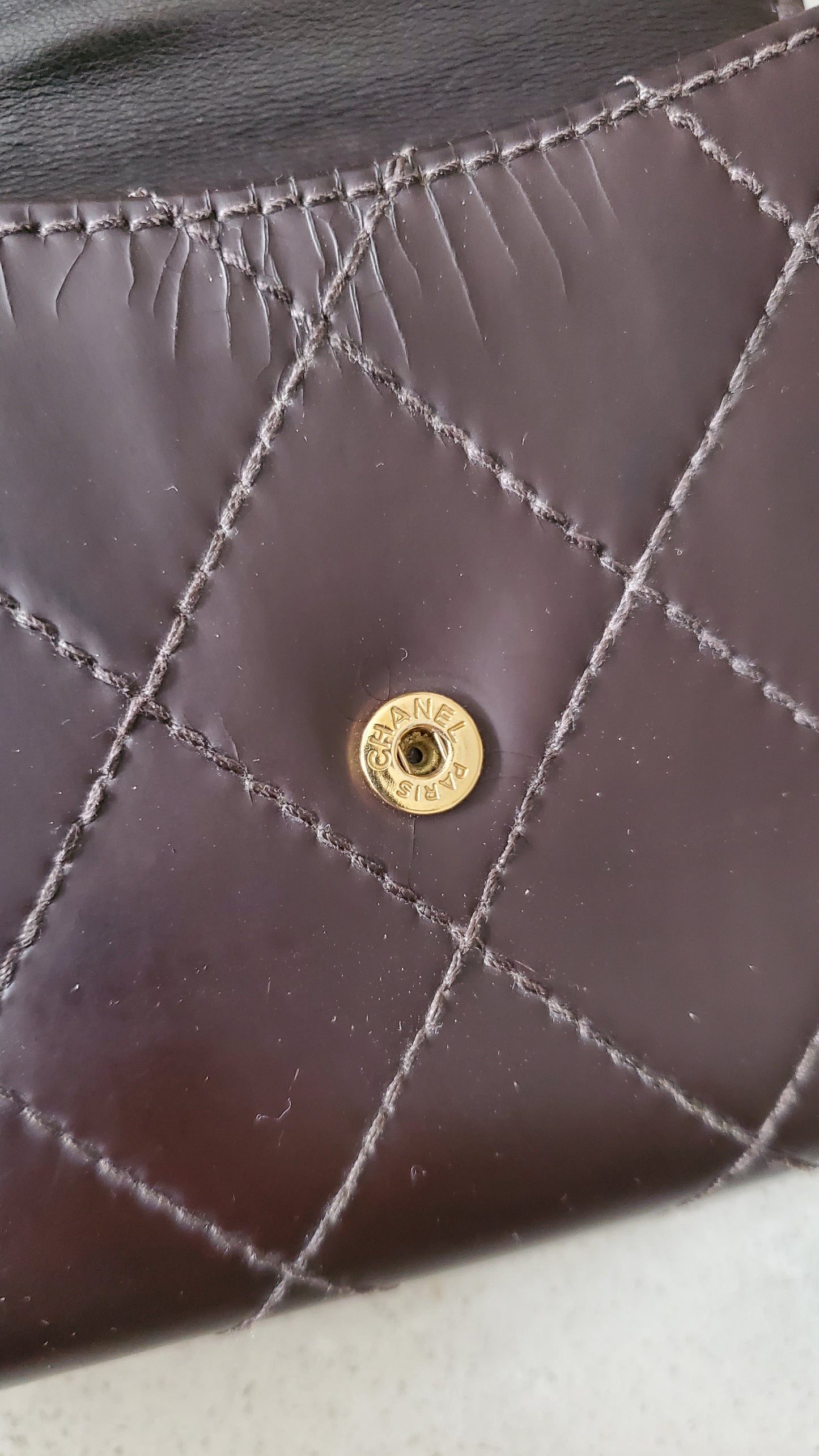 Authentic Vintage Chanel Upcycle (Brown) Small Shoulder Wallet with Strap