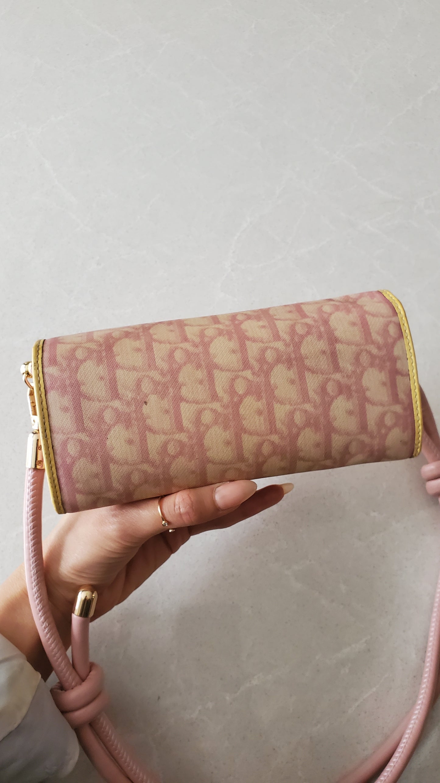 Authentic Vintage Dior Upcycle Pink Wallet on Strap