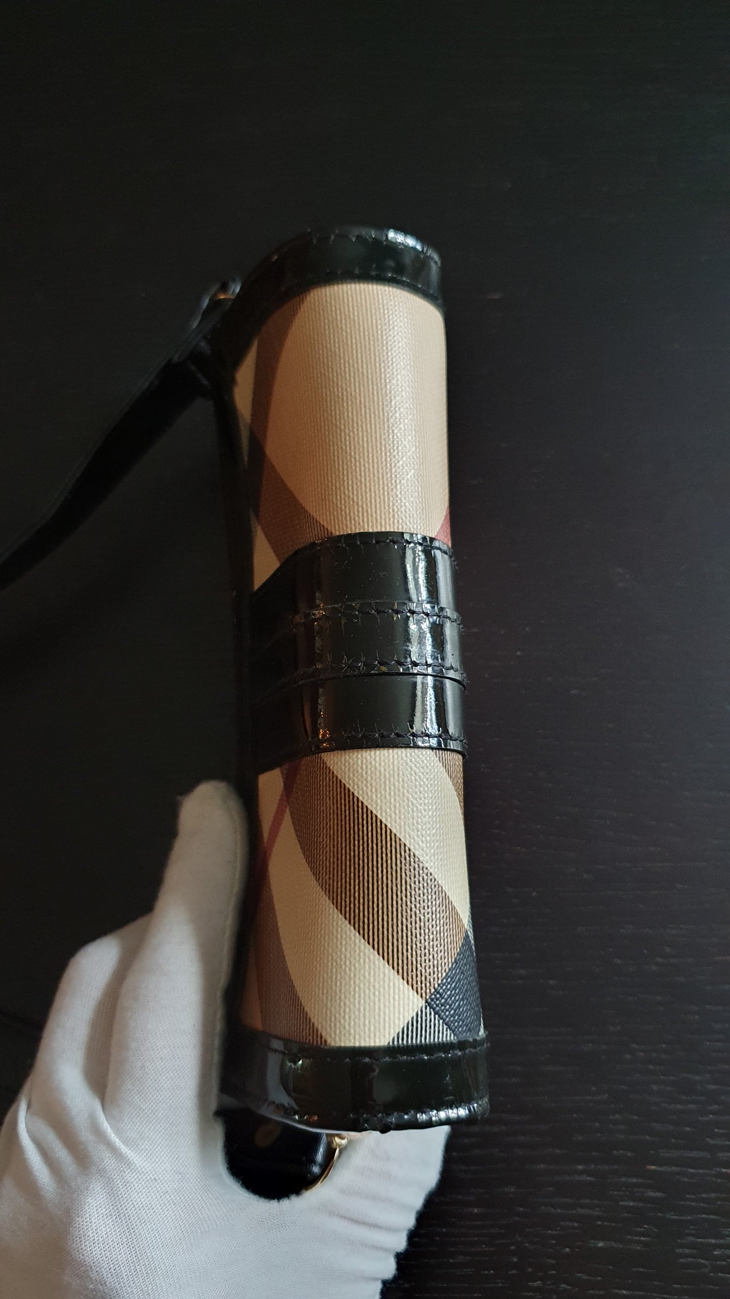 Authentic Burberry Upcycle Flap Wallet with Shoulder Strap