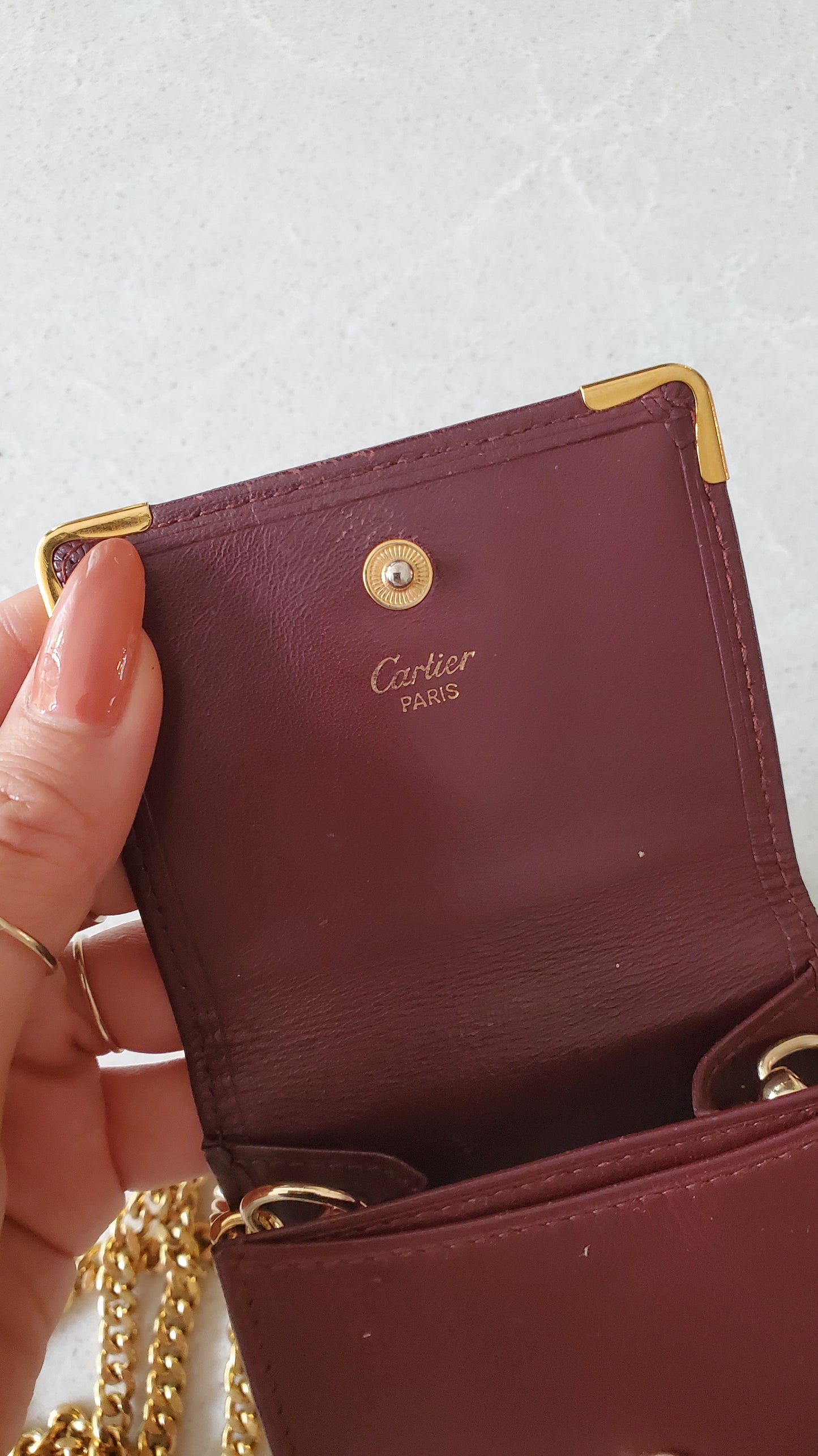 Authentic Vintage Cartier Upcycle Mini Pouch on Chain