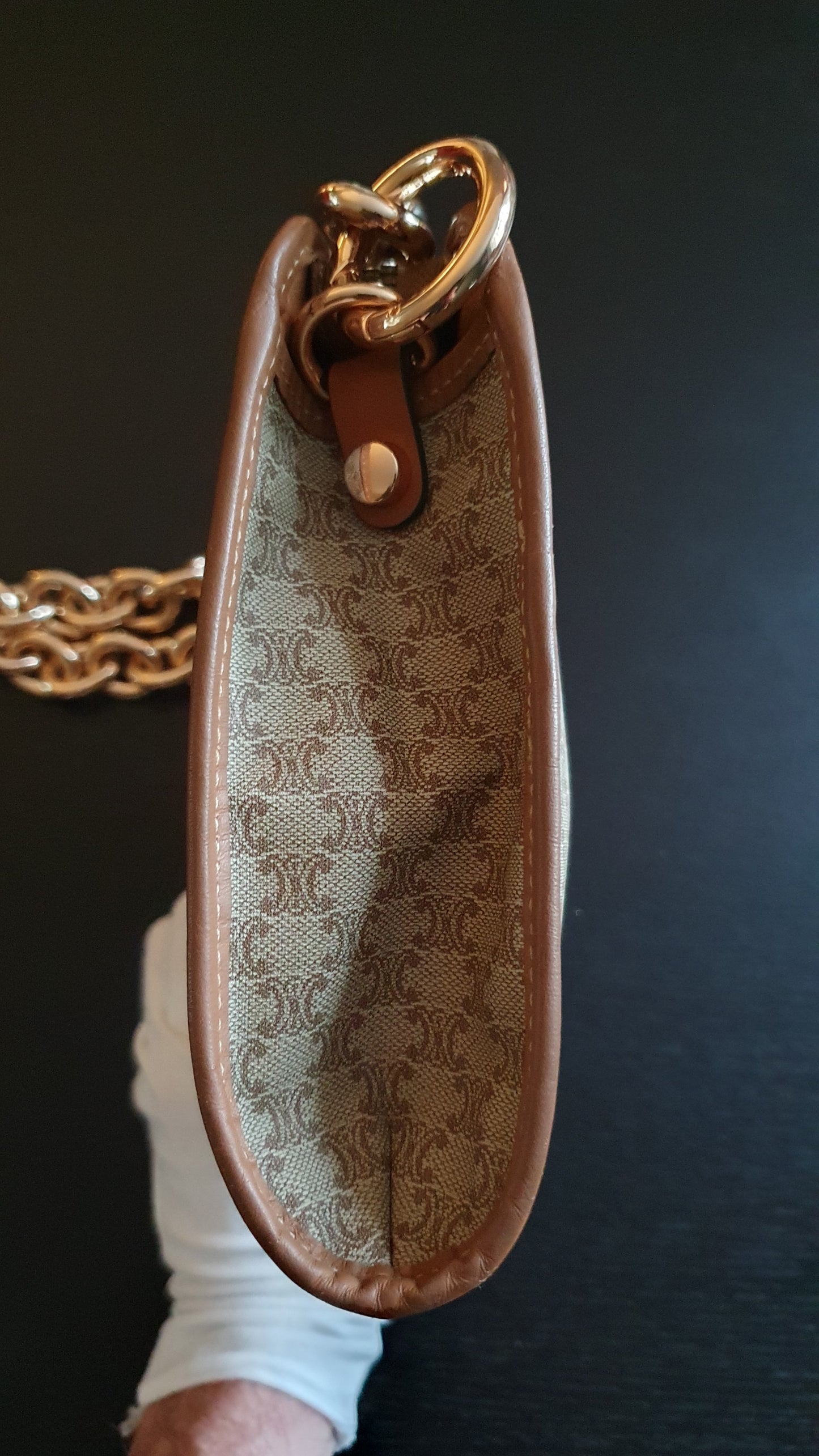 Authentic Vintage Celine Upcycle Tan Shoulder Purse