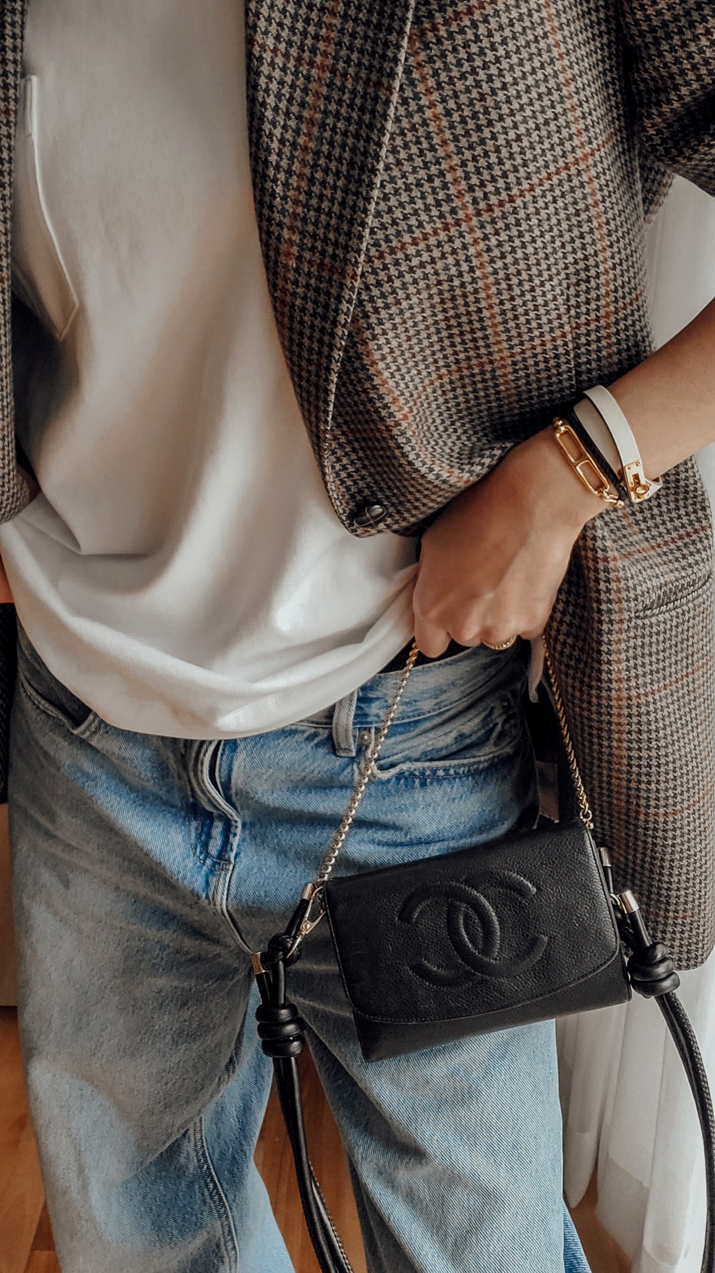 Authentic Chanel Upcycle Black Caviar Wallet on Chain & Strap