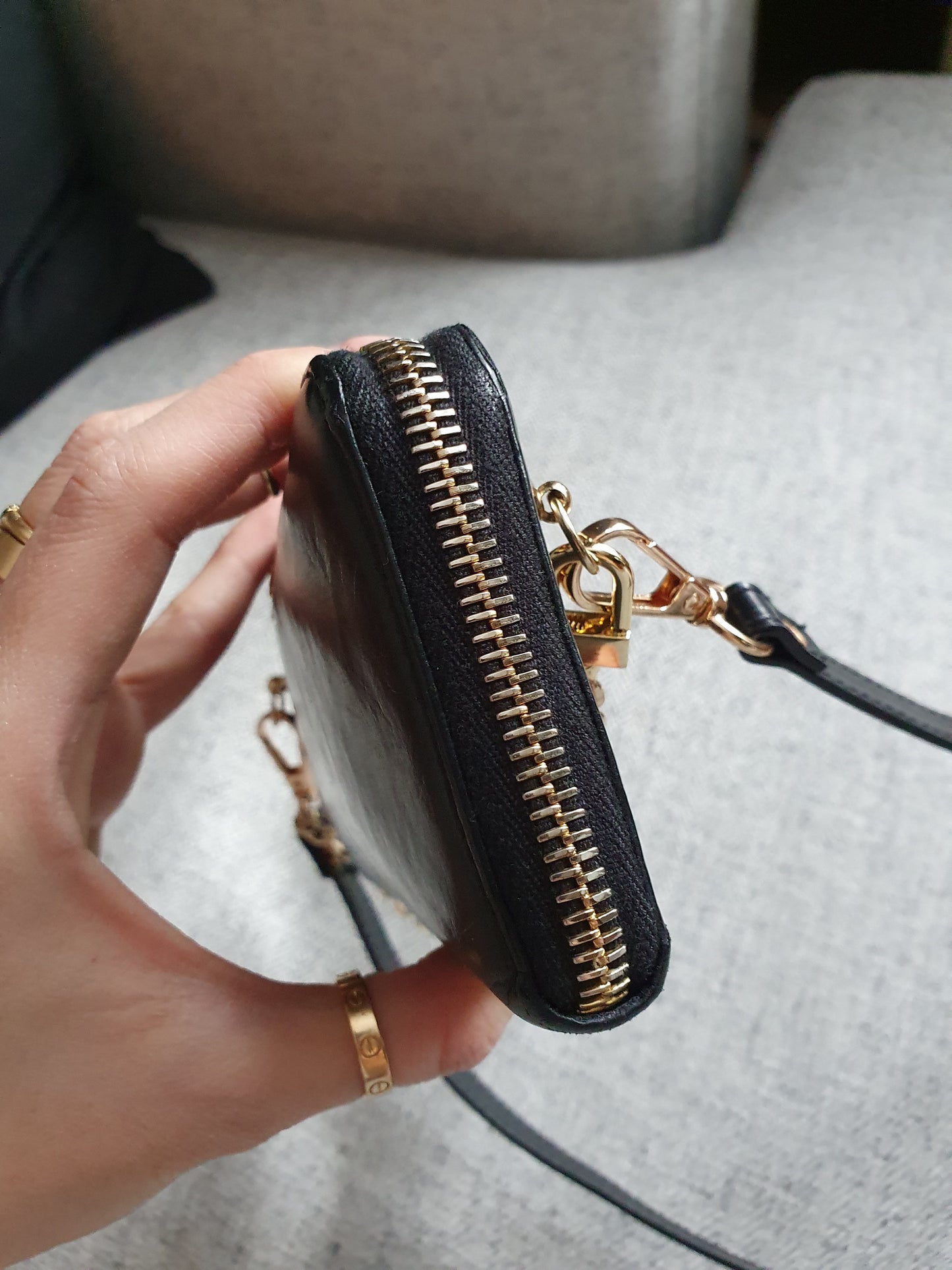 *New Drop* Authentic Miu Miu Upcycle Long Black Leather Wallet on Strap & Chain