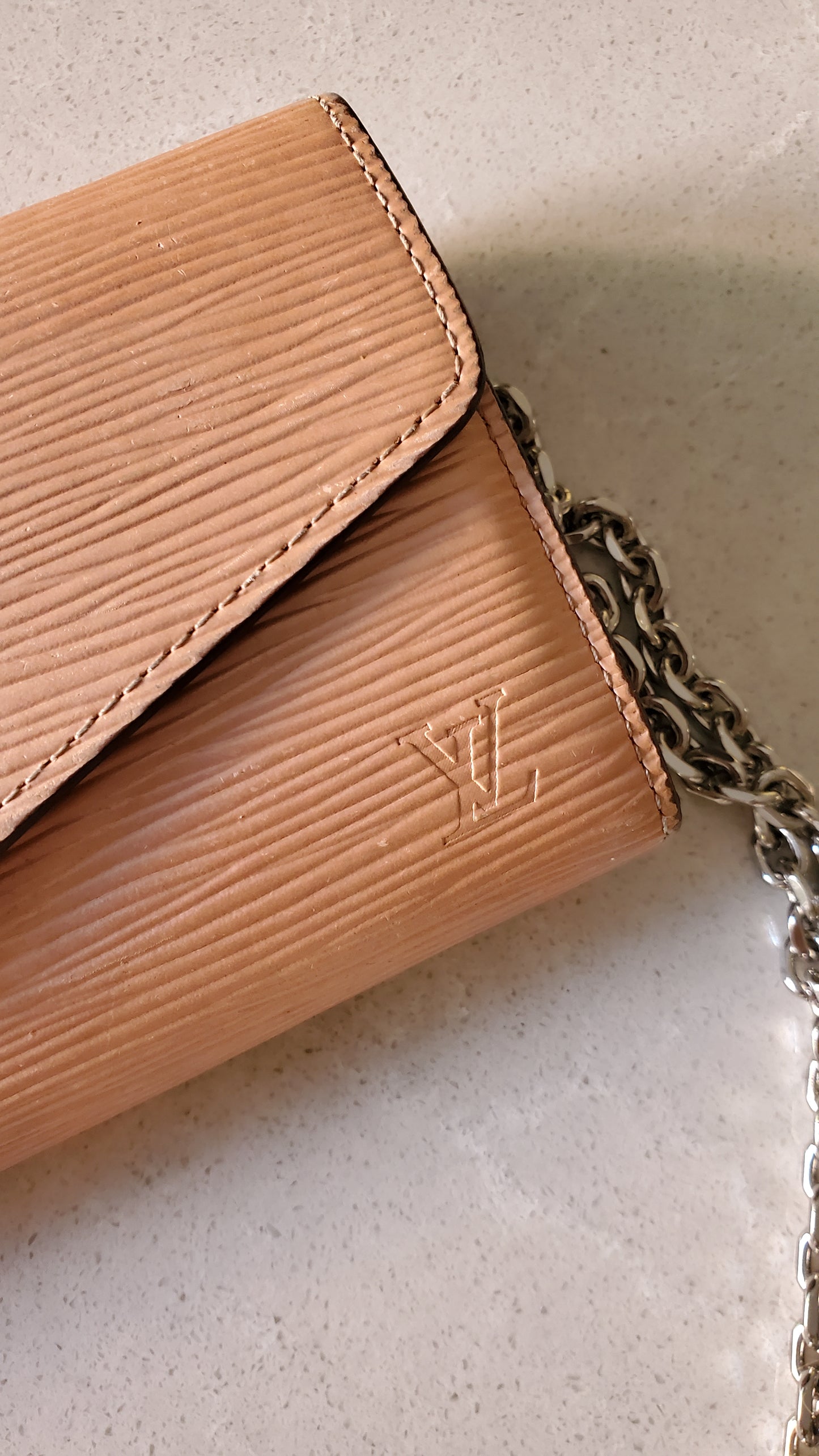 Authentic Louis Vuitton Pink Epi Upcycle Long Wallet on Chain