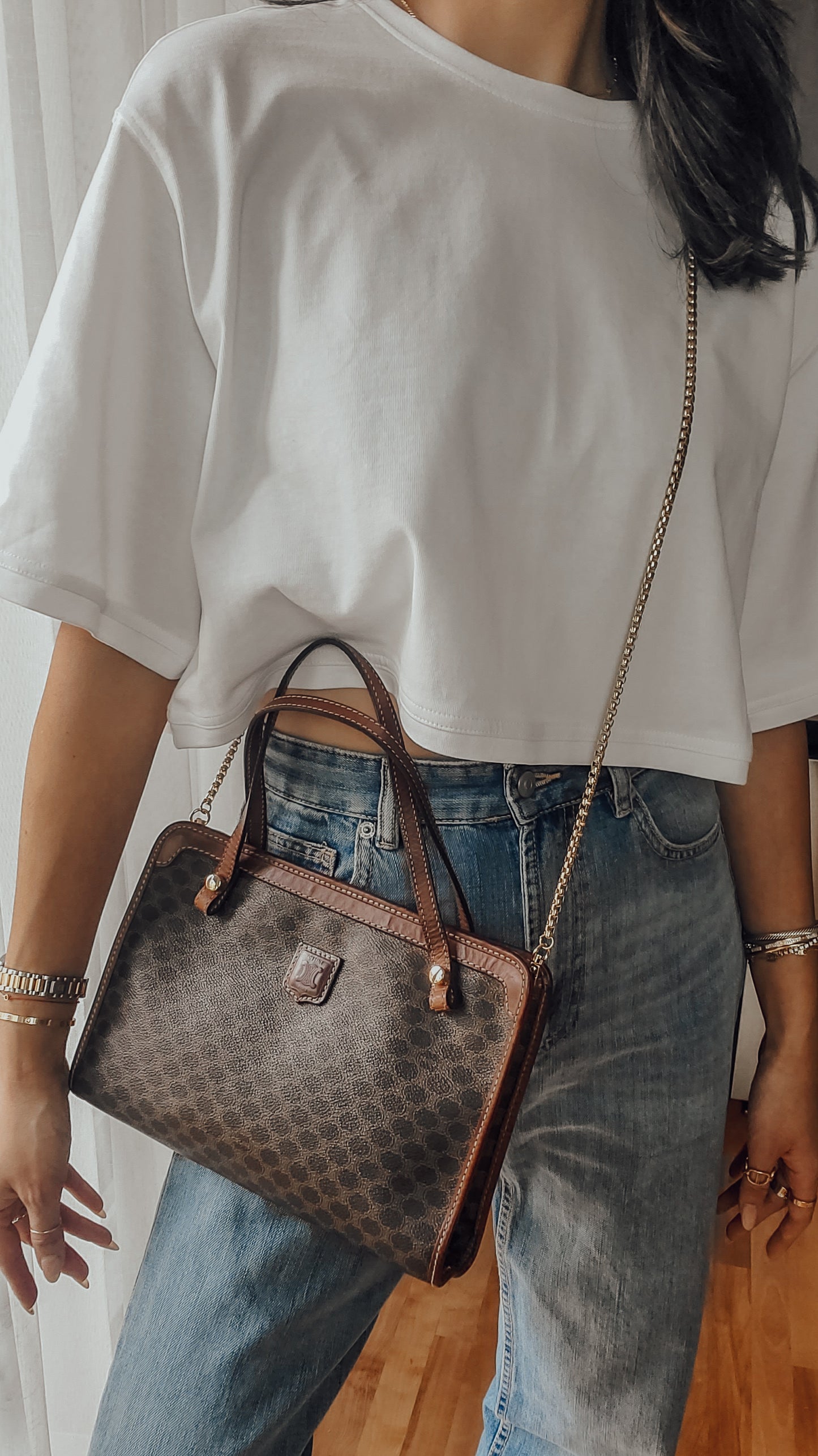 Authentic Vintage Celine Upcycle Purse (with Two Handle Straps)
