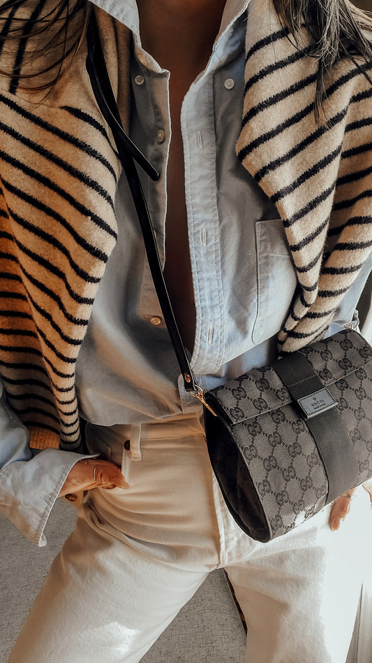 Authentic Gucci Upcycle Black Monogram Purse with Strap