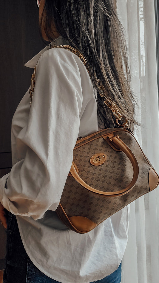 Authentic Vintage Gucci Upcycle Shoulder Purse with Chain