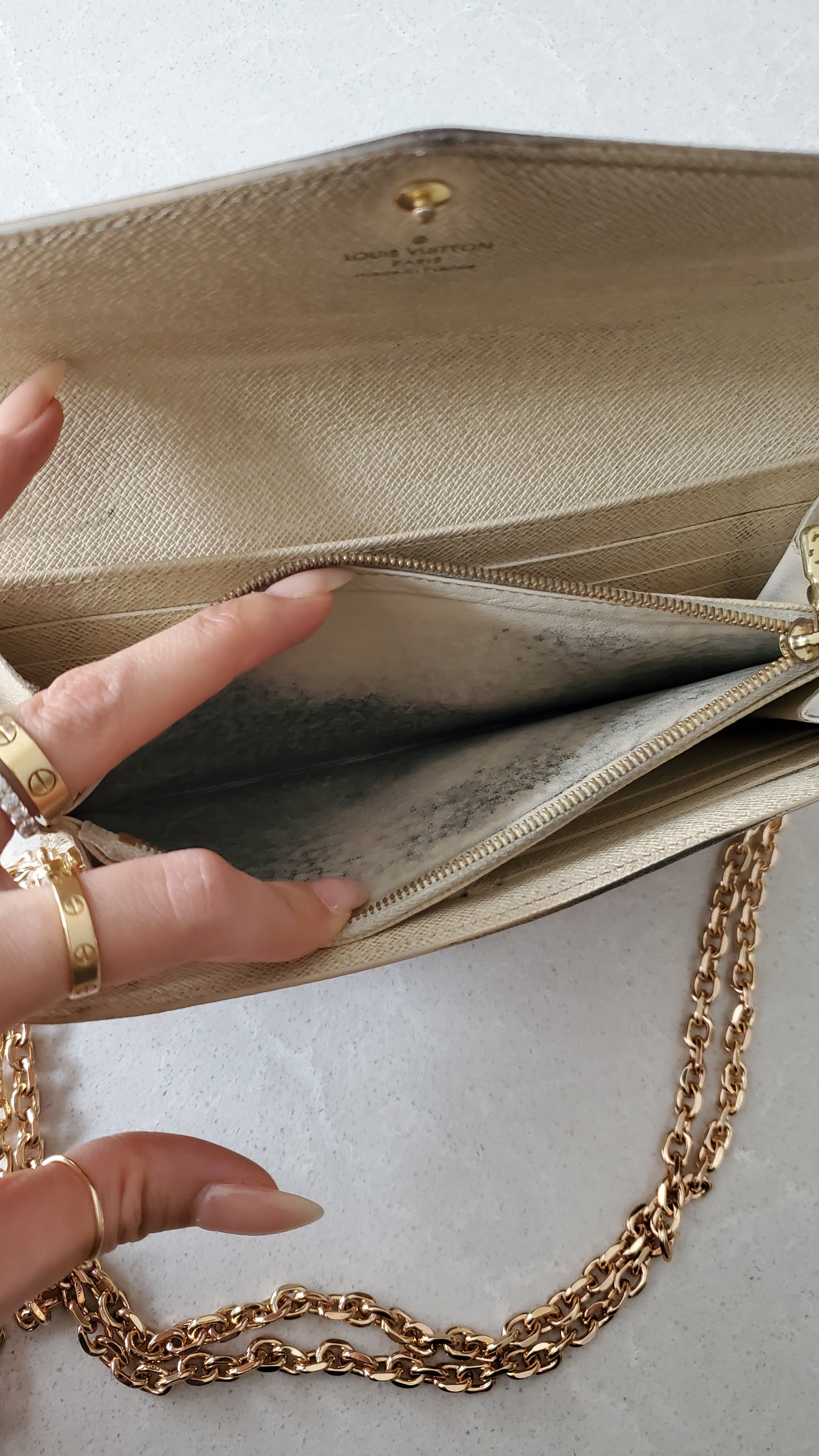 Authentic Louis Vuitton Damier Upcycle Wallet on Chain