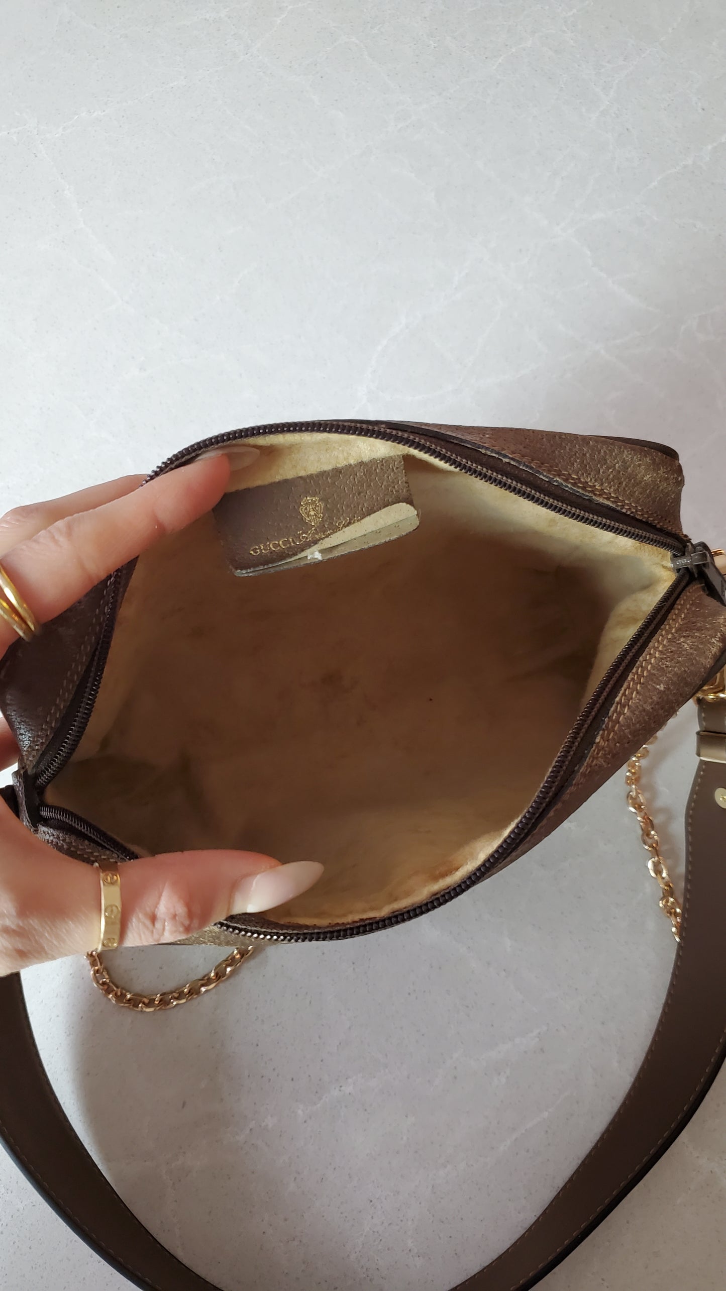 Authentic Vintage Gucci Upcycle Purse with Chain & Strap