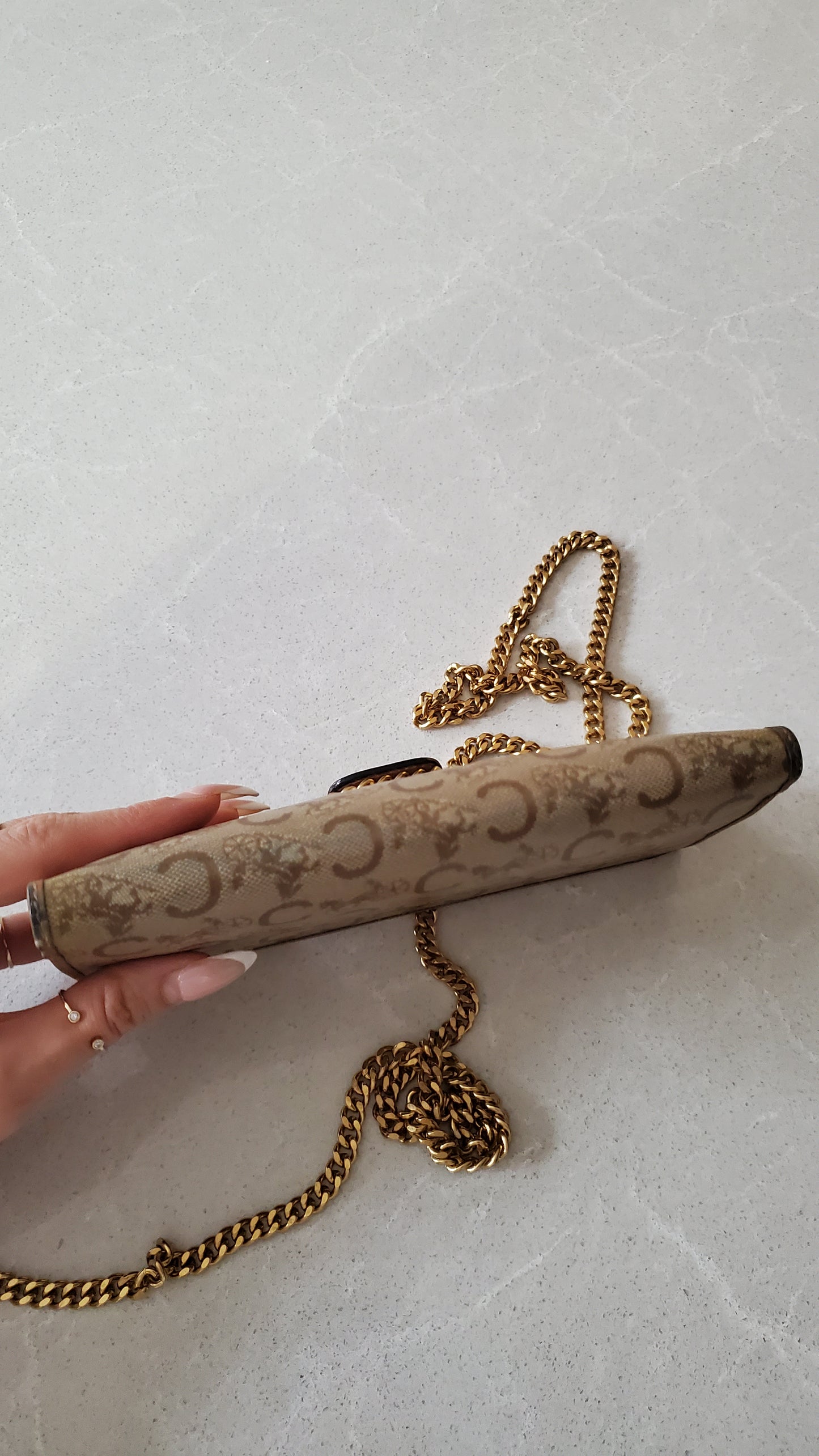 Authentic Vintage Celine Upcycle Long Wallet on Chains