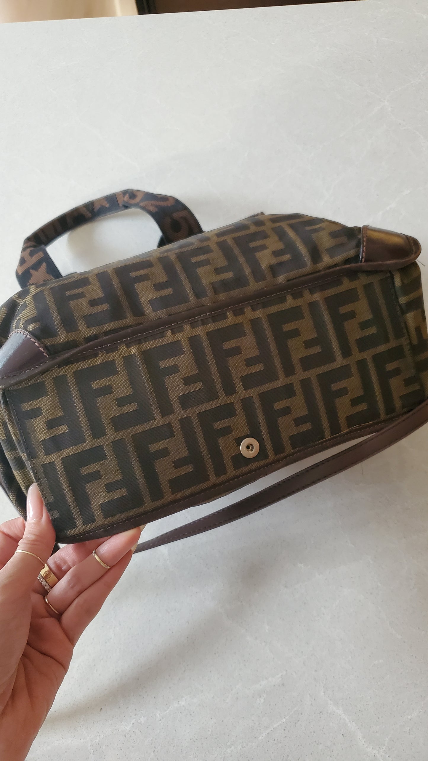 Authentic Fendi FF Large Tote Bag on Strap