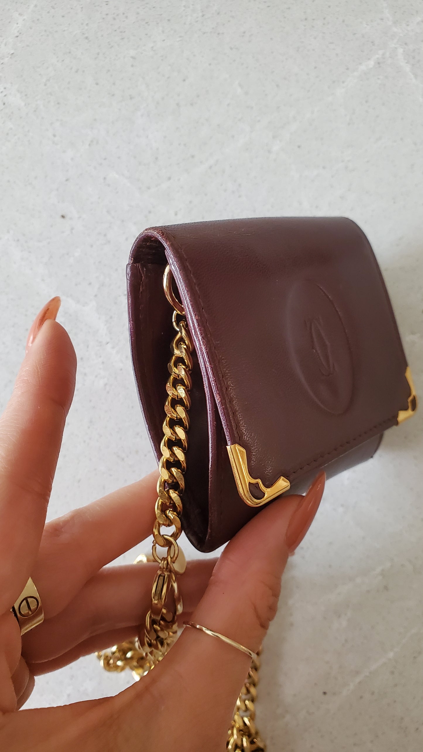 Authentic Vintage Cartier Upcycle Mini Pouch on Chain