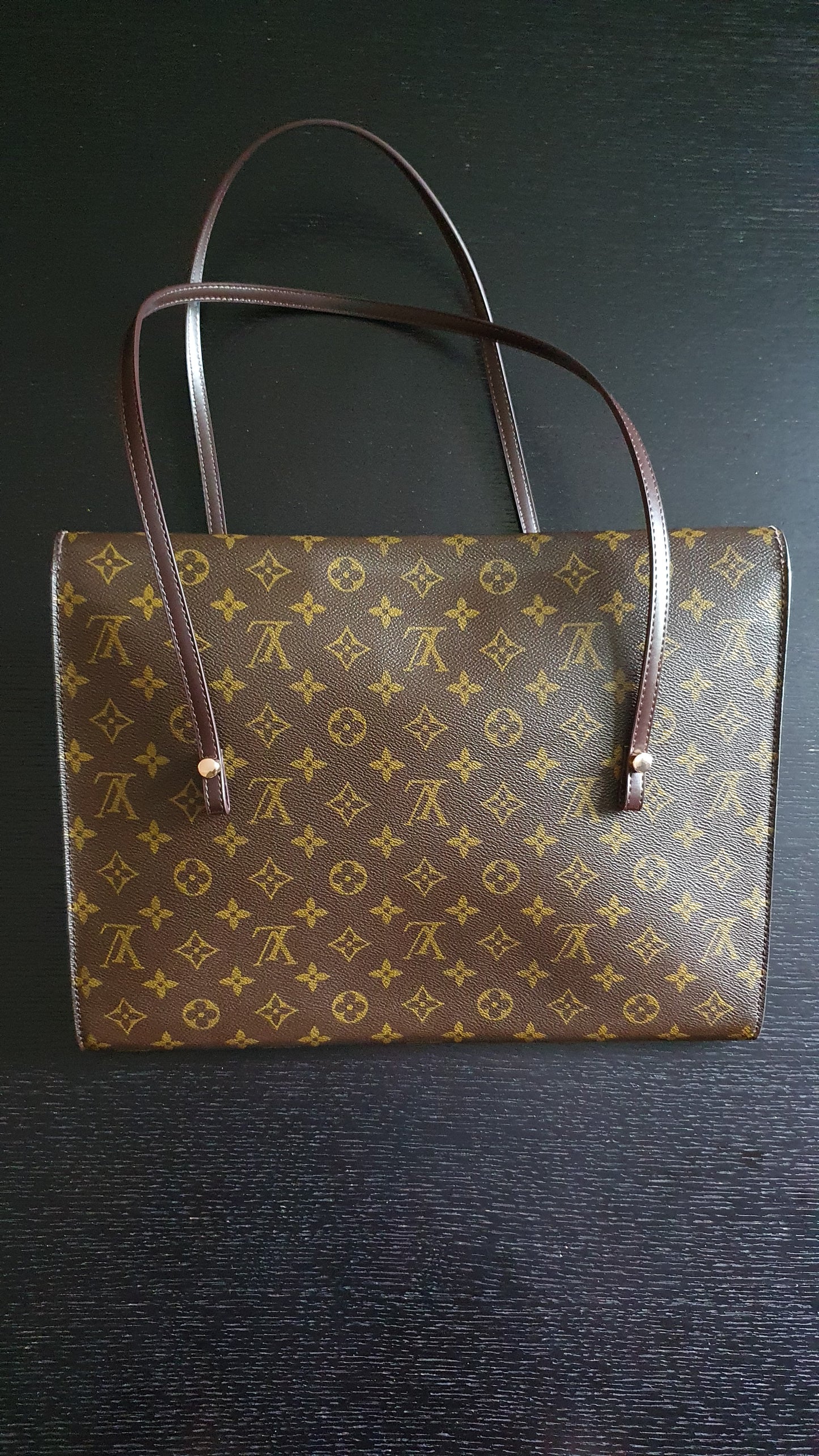 *Rare* Authentic Vintage Louis Vuitton Upcycle Brown Versatile Purse with Handle Straps