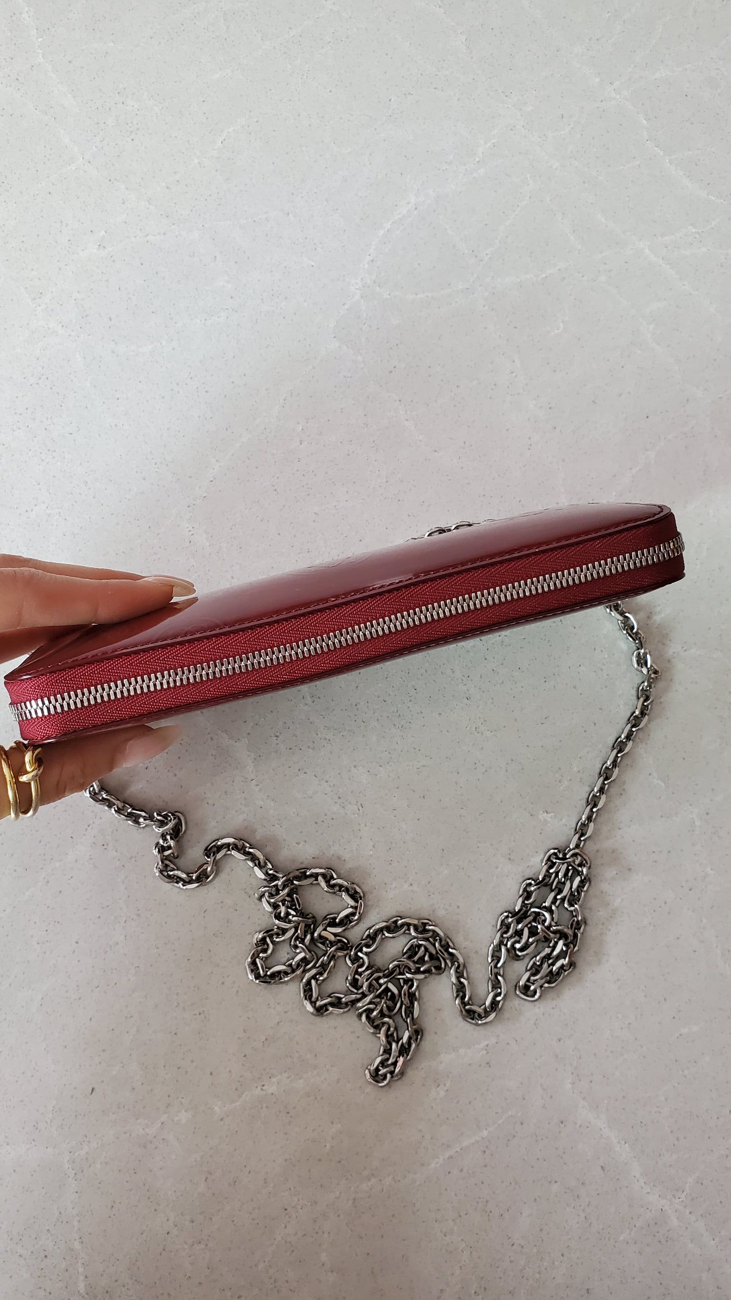 Authentic Vintage Cartier Upcycle Long Zip Wallet with Chains