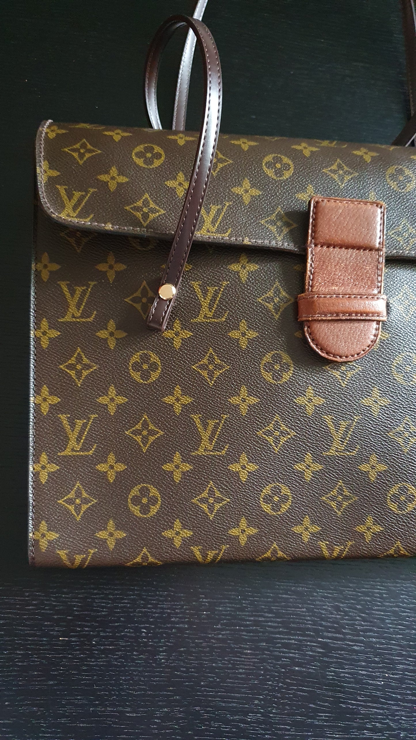 *Rare* Authentic Vintage Louis Vuitton Upcycle Brown Versatile Purse with Handle Straps