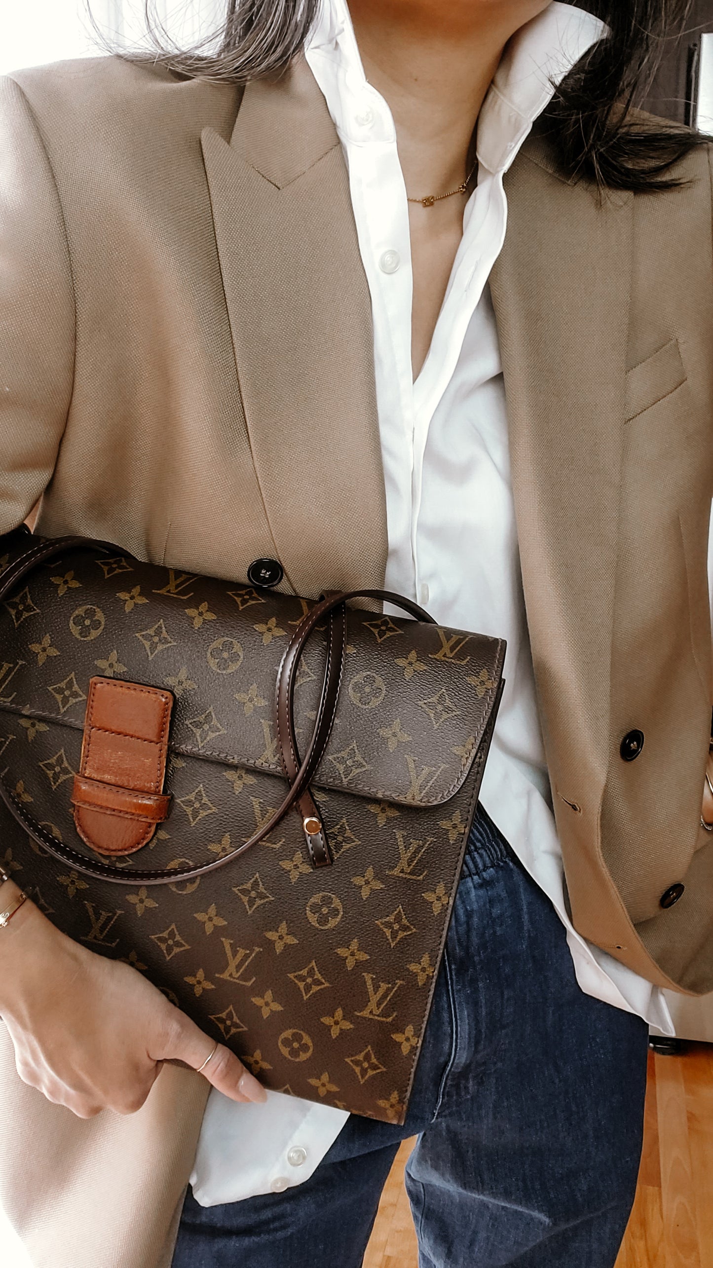 *Rare* Authentic Vintage Louis Vuitton Upcycle Brown Versatile Purse with Handle Straps