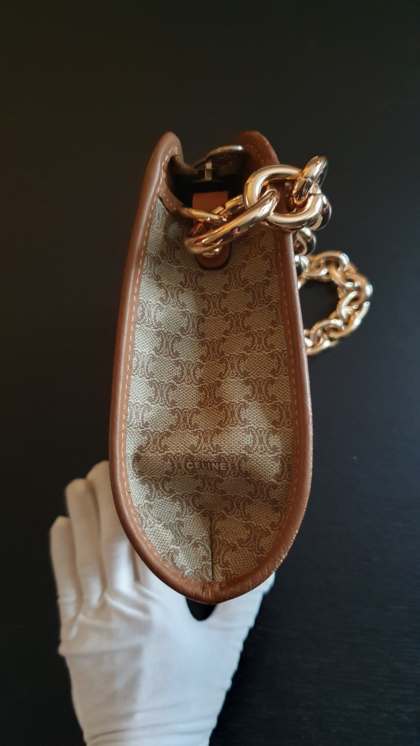 Authentic Vintage Celine Upcycle Tan Shoulder Purse