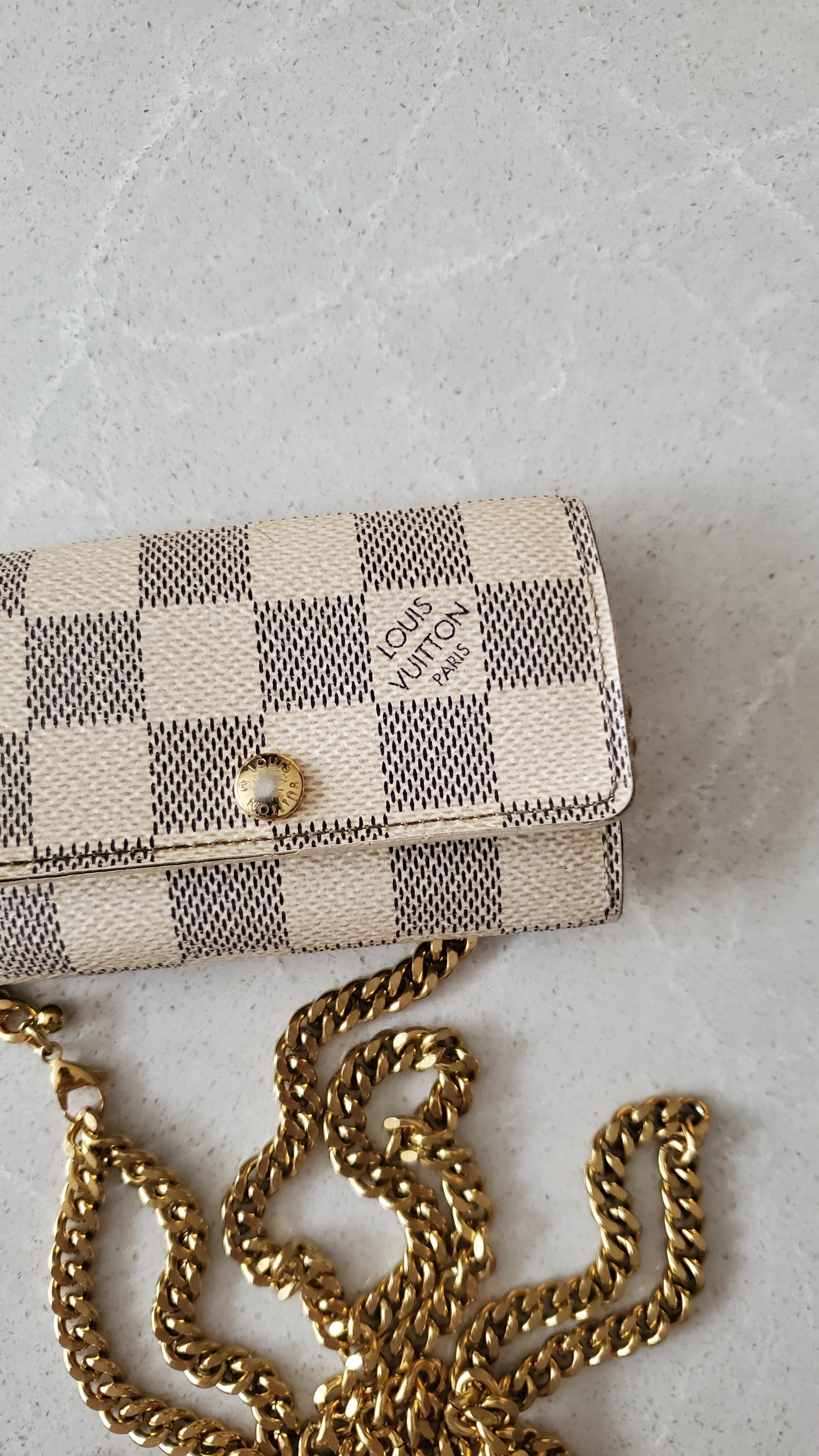 Authentic Louis Vuitton Damier Upcycle Keyholder on Chain