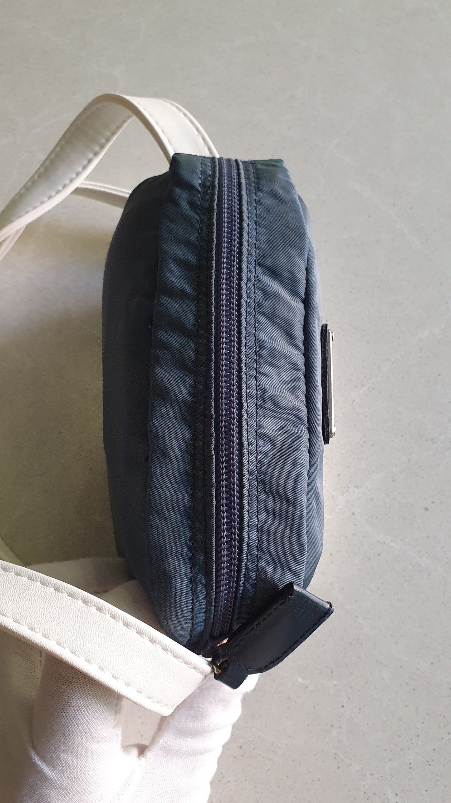 Authentic Prada Upcycle Blue Pouch with Strap