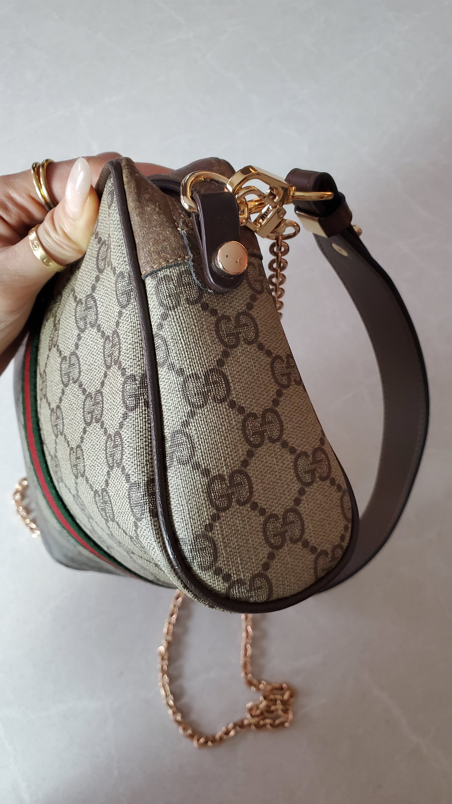 Authentic Vintage Gucci Upcycle Purse with Chain & Strap