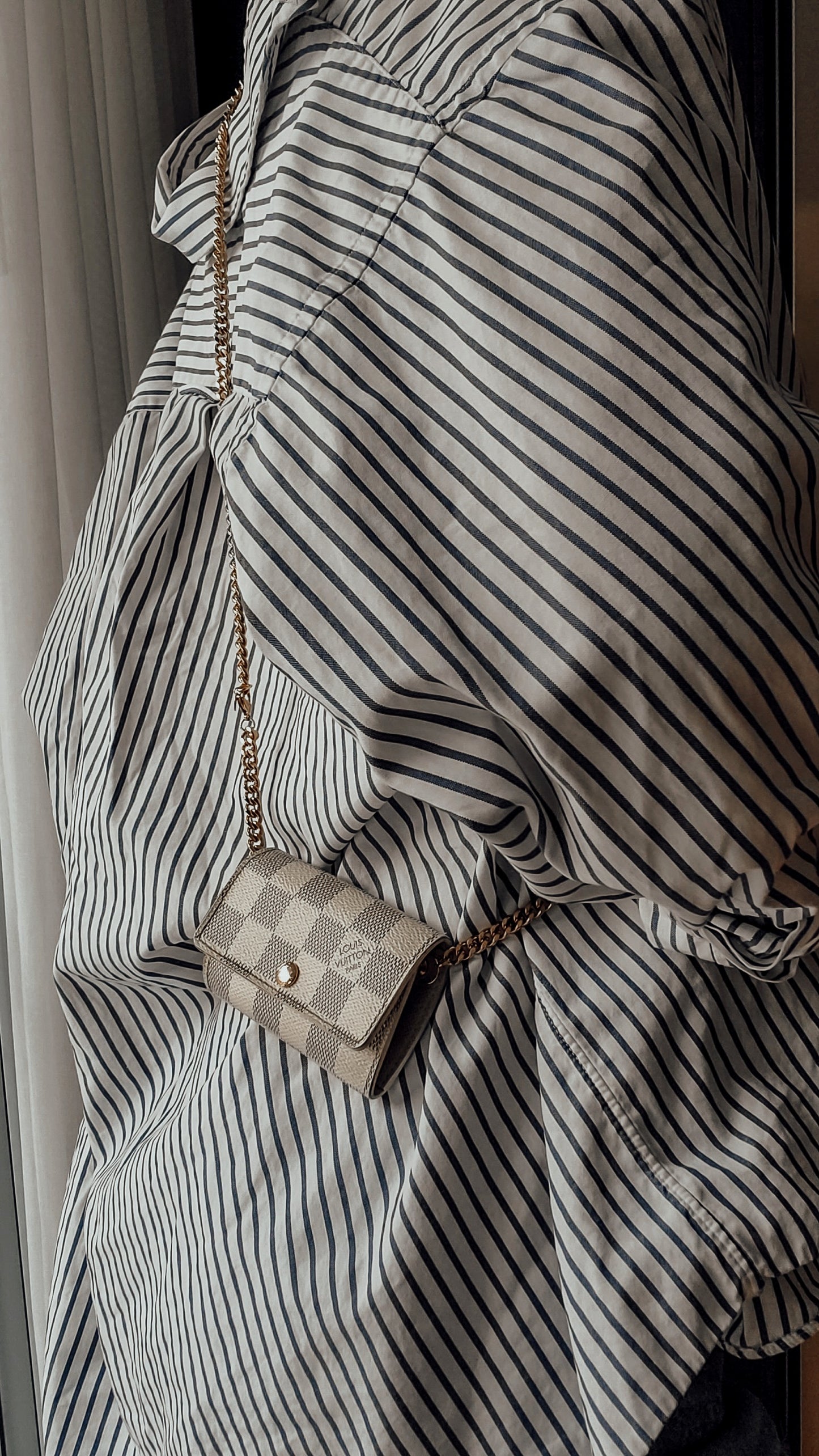 Authentic Louis Vuitton Damier Upcycle Keyholder on Chain