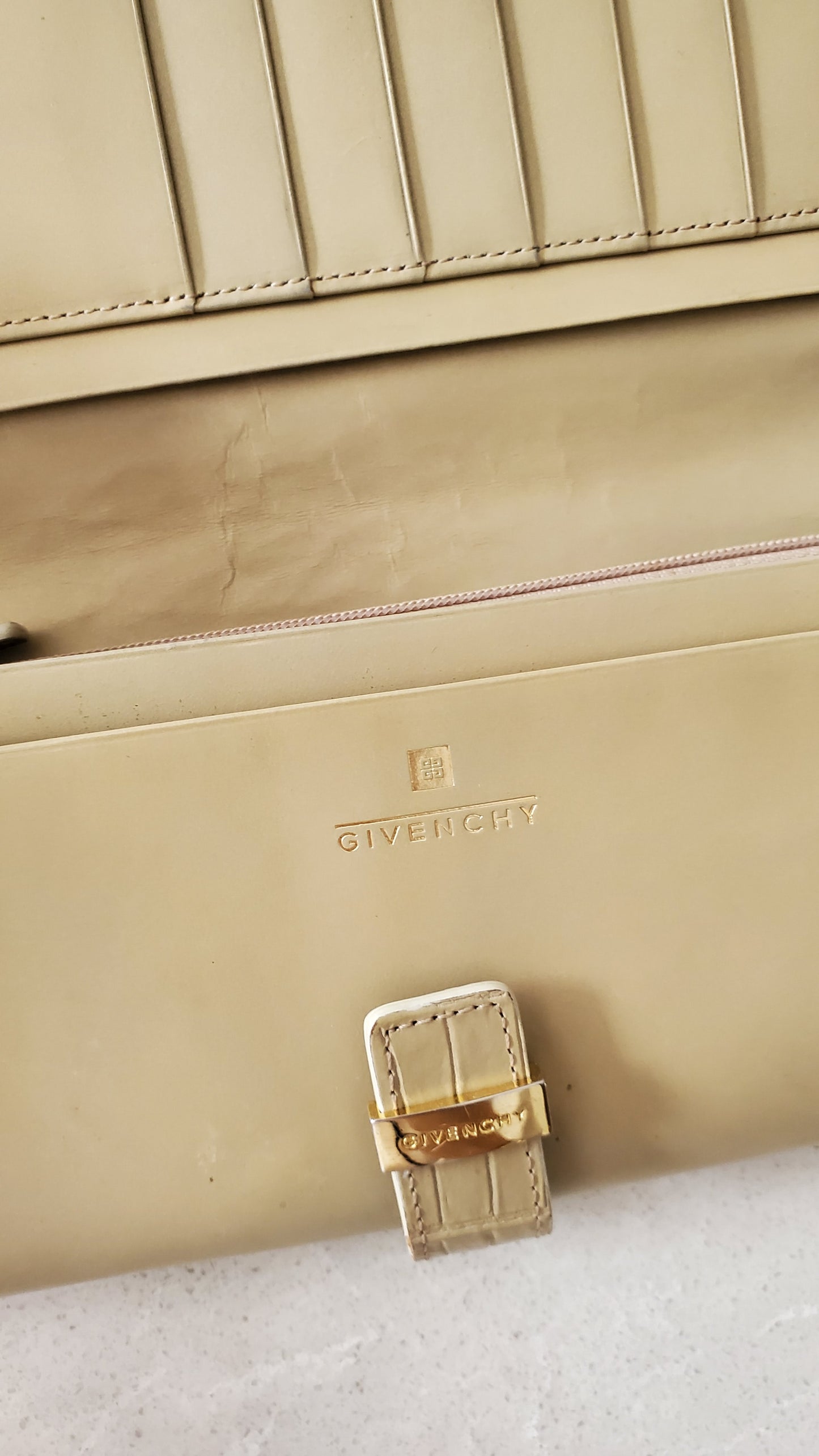 Authentic Givenchy Upcycle Long Beige Wallet on Chain