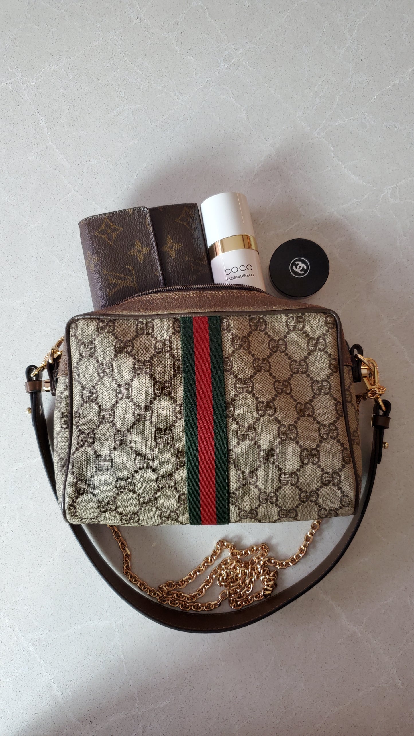 Authentic Vintage Gucci Upcycle Purse with Chain & Strap