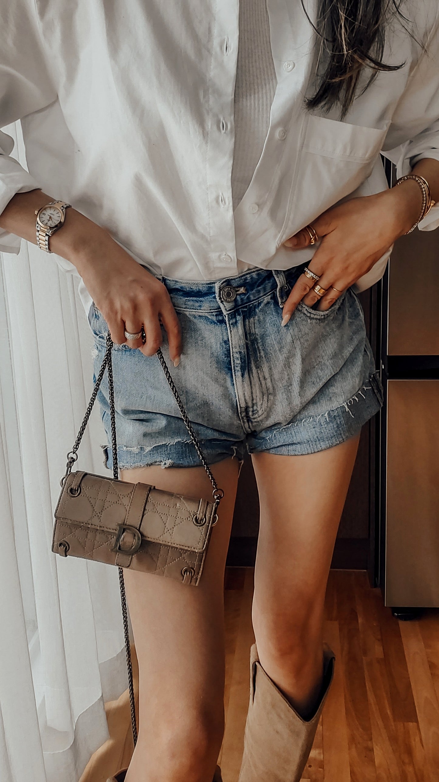 *Rare* Authentic Vintage Dior Upcycle Leather Wallet with Chain