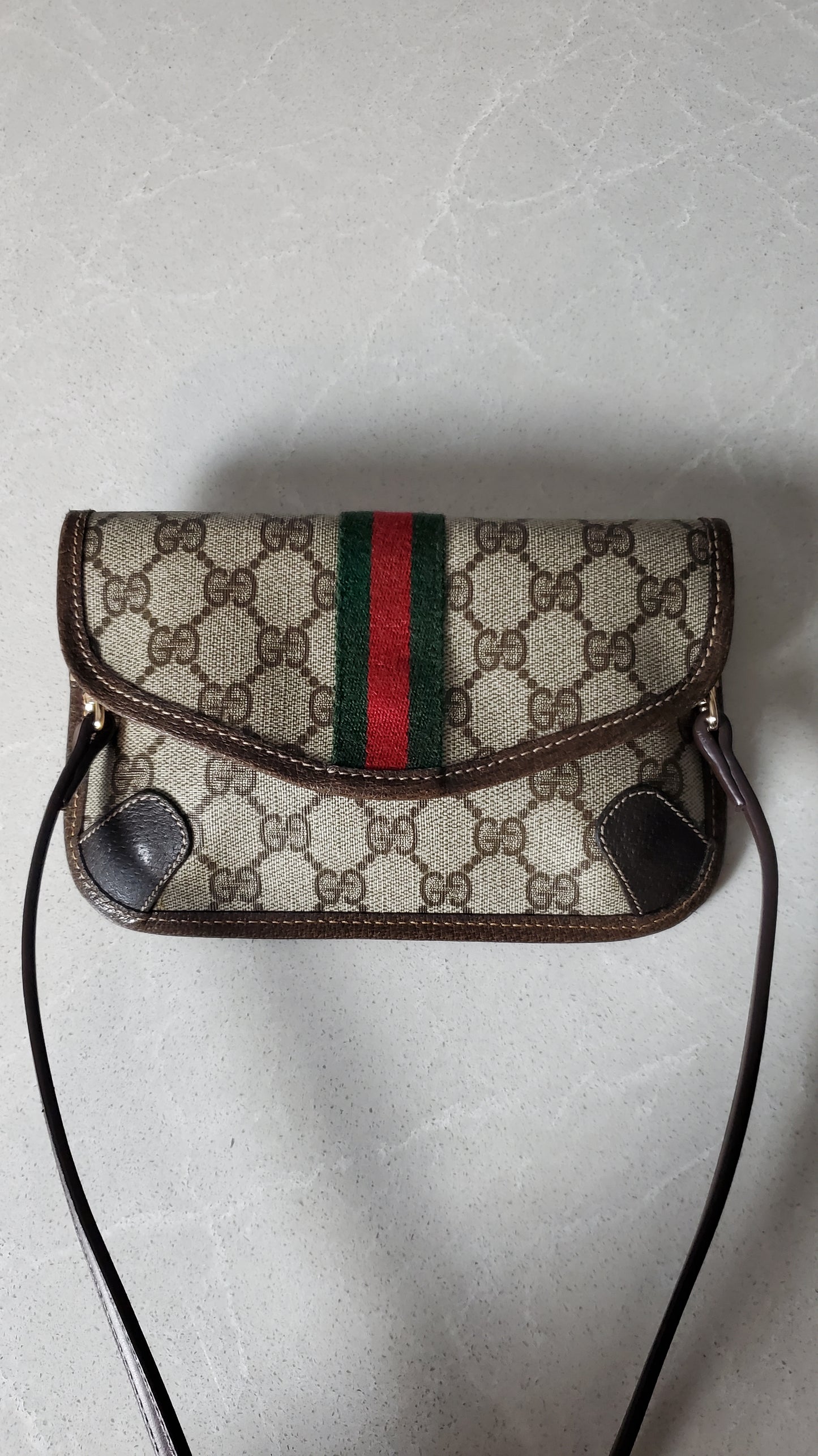 Authentic Vintage Gucci Upcycle Pouch with Strap