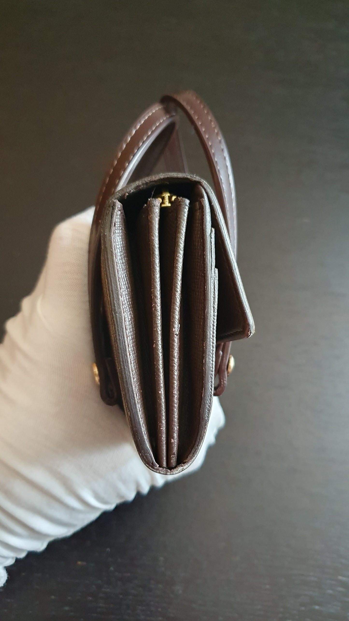 Authentic Vintage Louis Vuitton (2) Upcycle Brown Damier Wallet with Straps