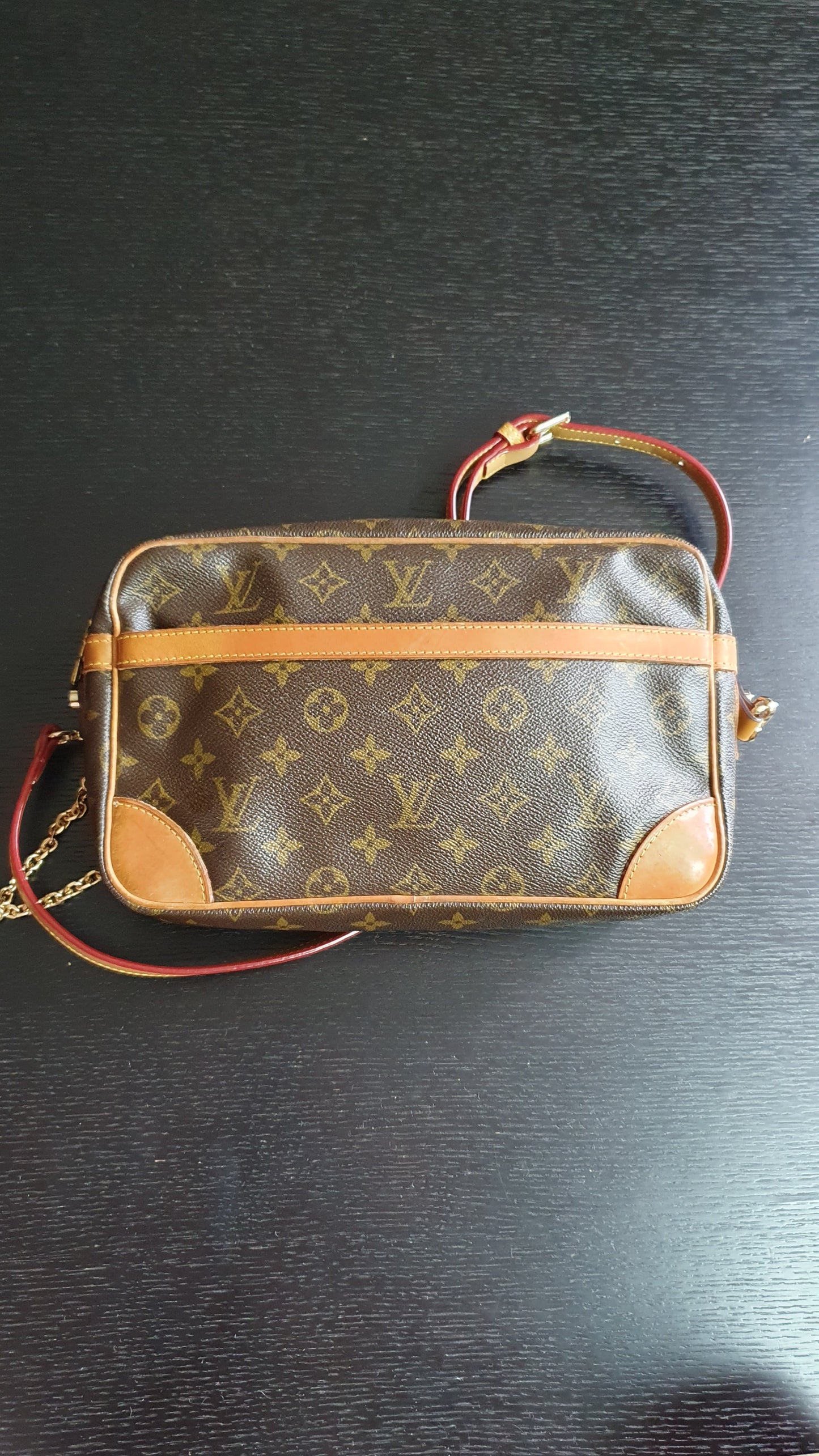 Authentic Vintage Louis Vuitton (873.SL) Upcycle Purse with Strap & Chain