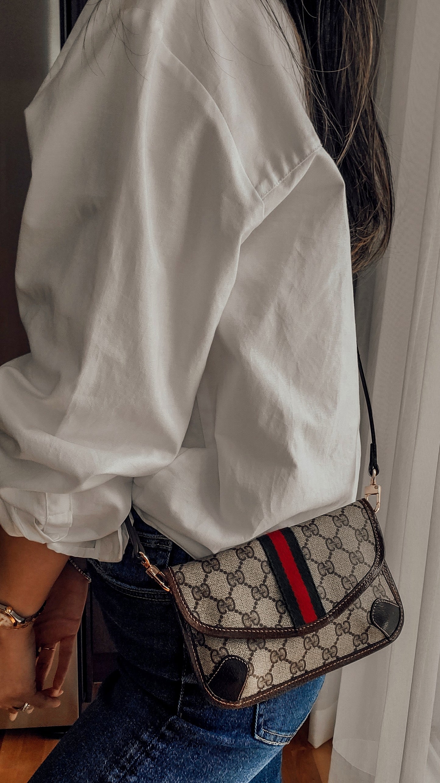 Authentic Vintage Gucci Upcycle Pouch with Strap