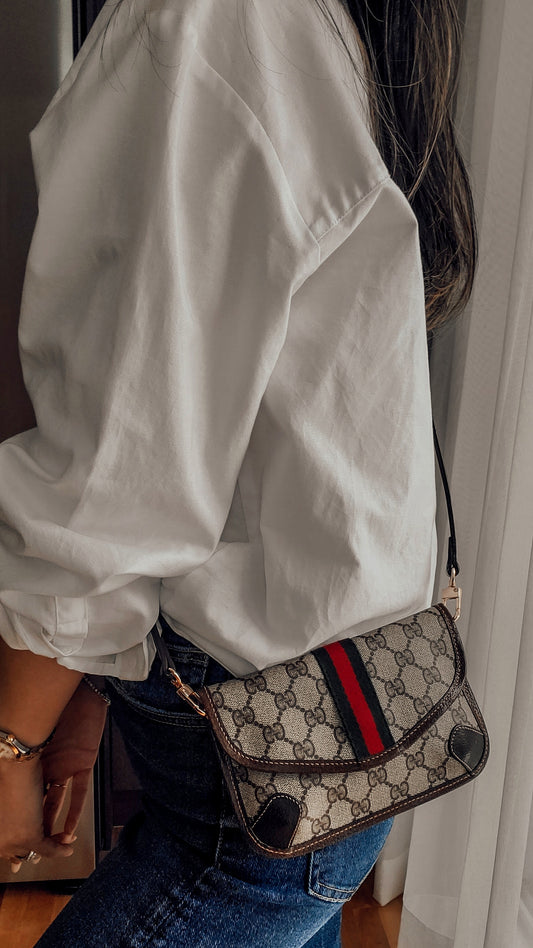 Authentic Vintage Gucci Upcycle Pouch with Strap