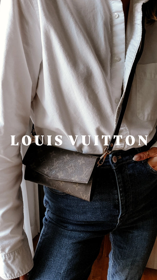 Authentic Vintage Louis Vuitton Monogram Upcycle Long Wallet on Strap