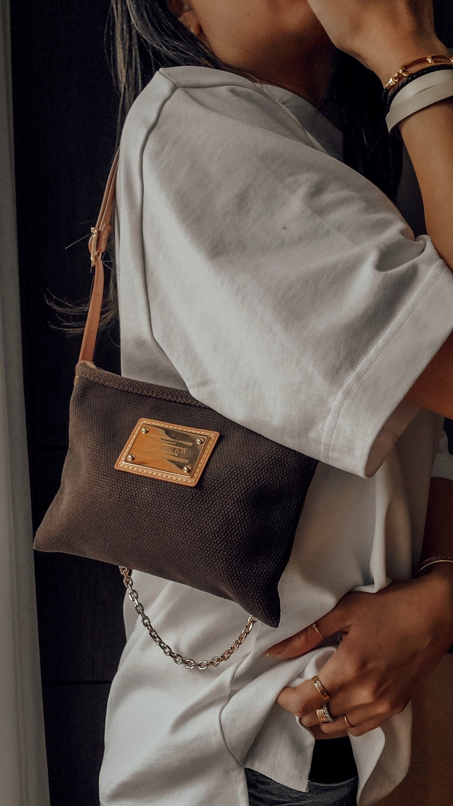 Authentic Louis Vuitton Upcycle Shoulder Purse on Chain/ Strap