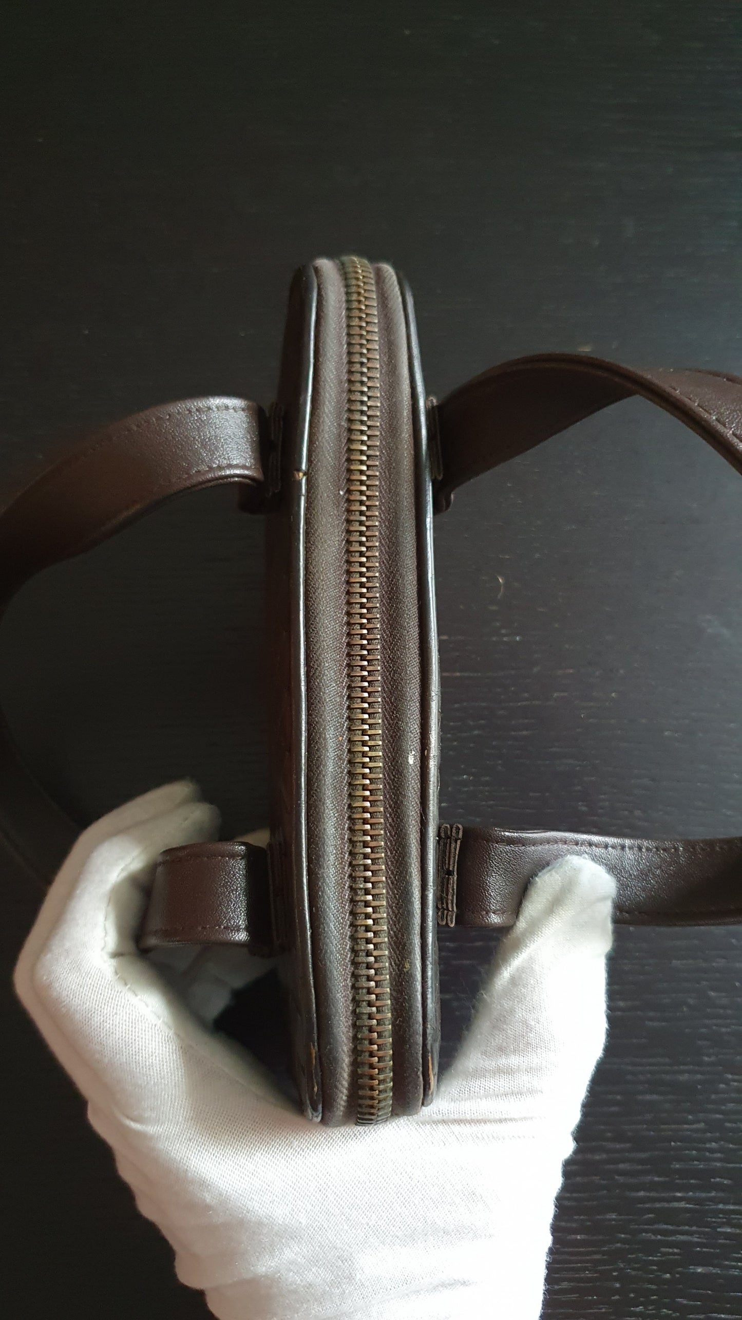 Authentic Bottega Veneta Upcycle Brown Zip Wallet with Two Handles
