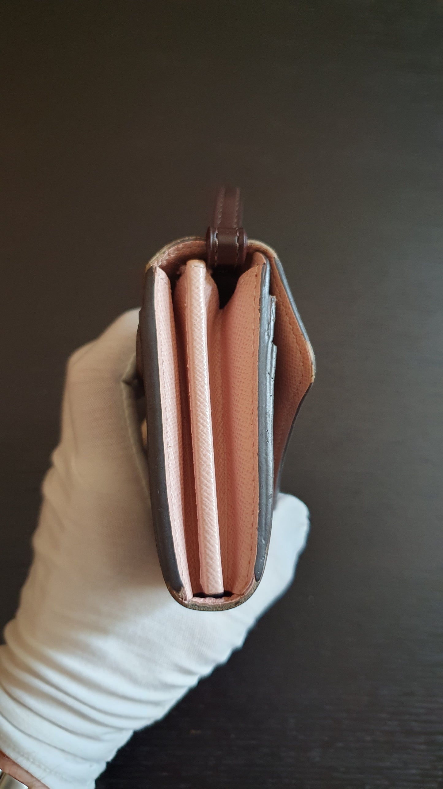 Authentic Louis Vuitton Upcycle Brown Damier Wallet with Single Handle