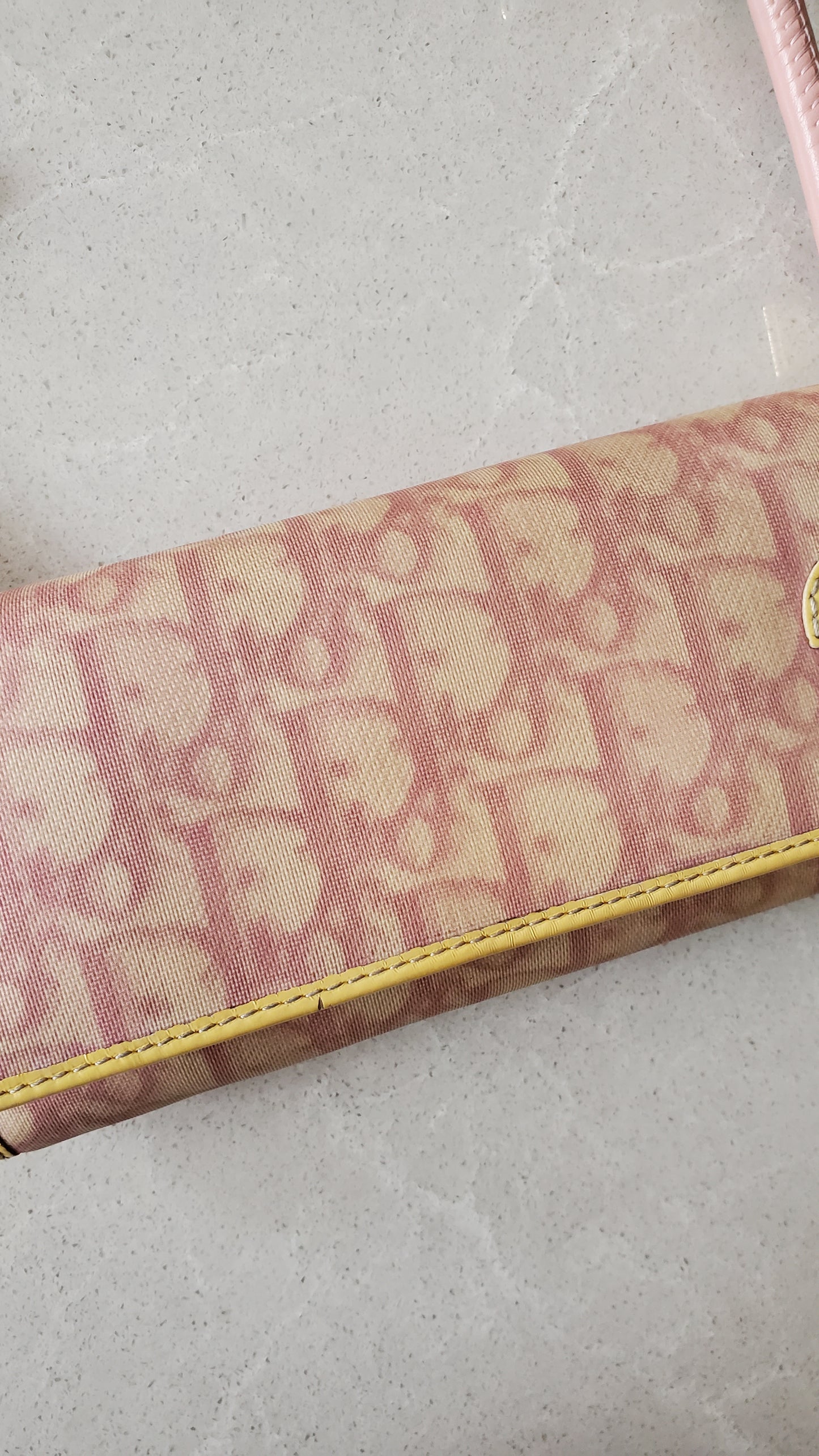 Authentic Vintage Dior Upcycle Pink Wallet on Strap
