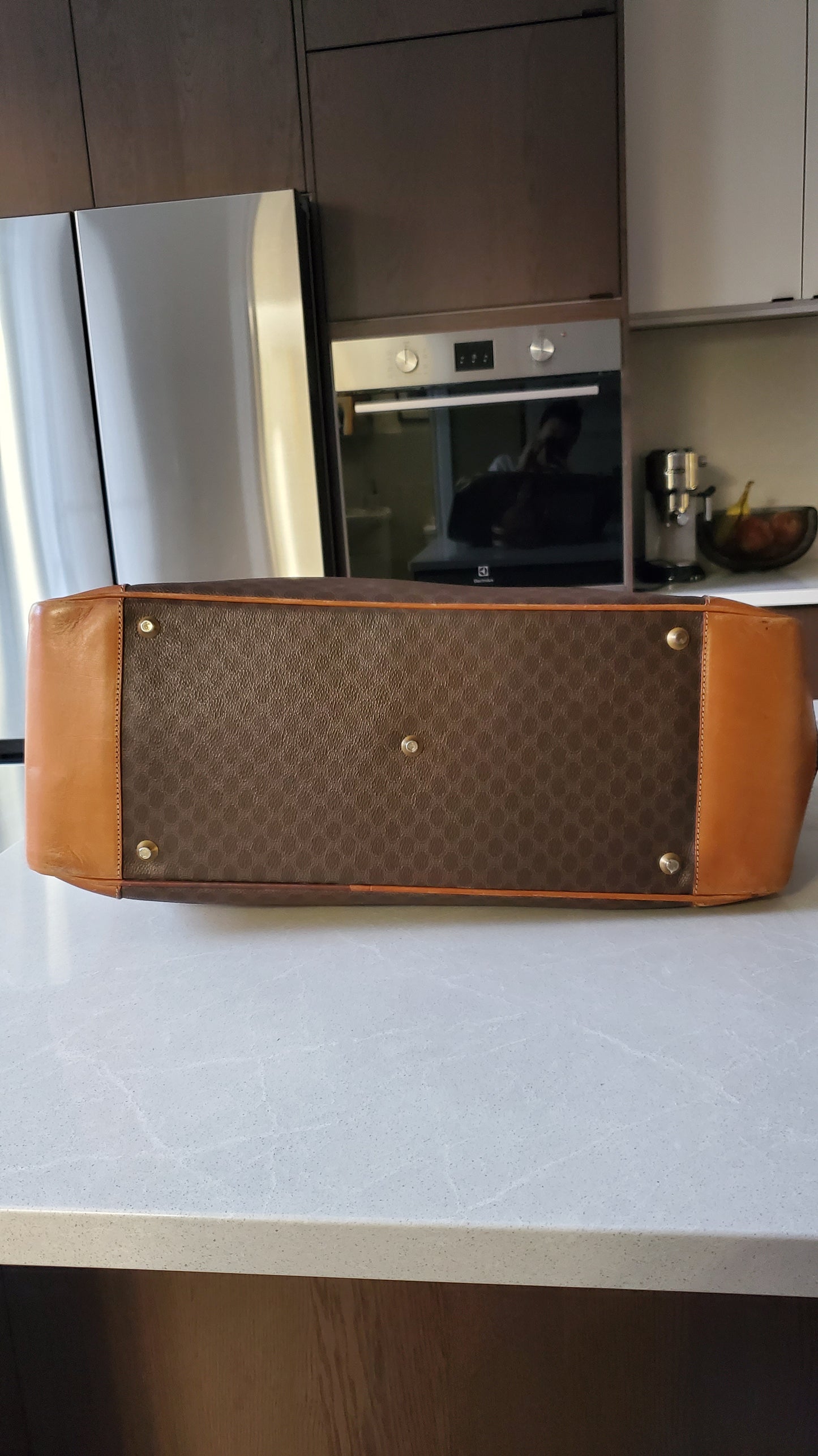 Authentic Vintage Celine XLarge Brown Travel Luggage