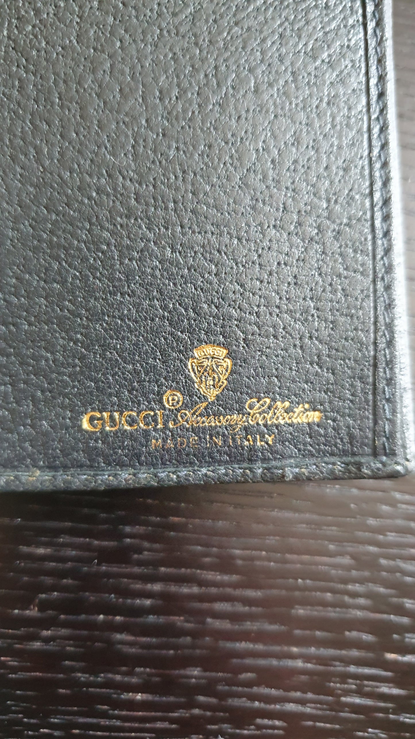 Authentic Vintage Gucci Upcycle Navy Wallet with Single Strap