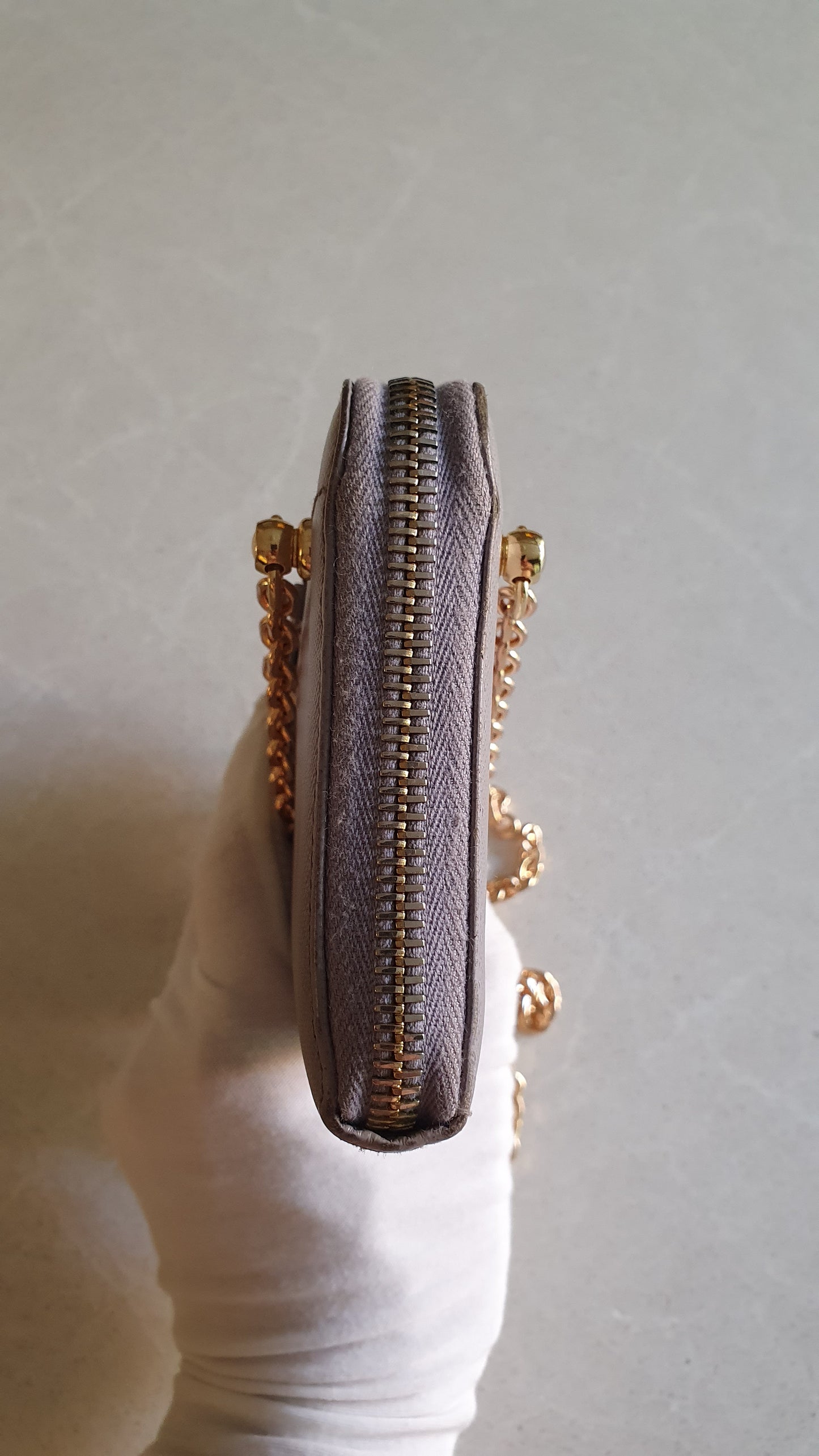 Authentic Prada Upcycle Zip Wallet with Chains