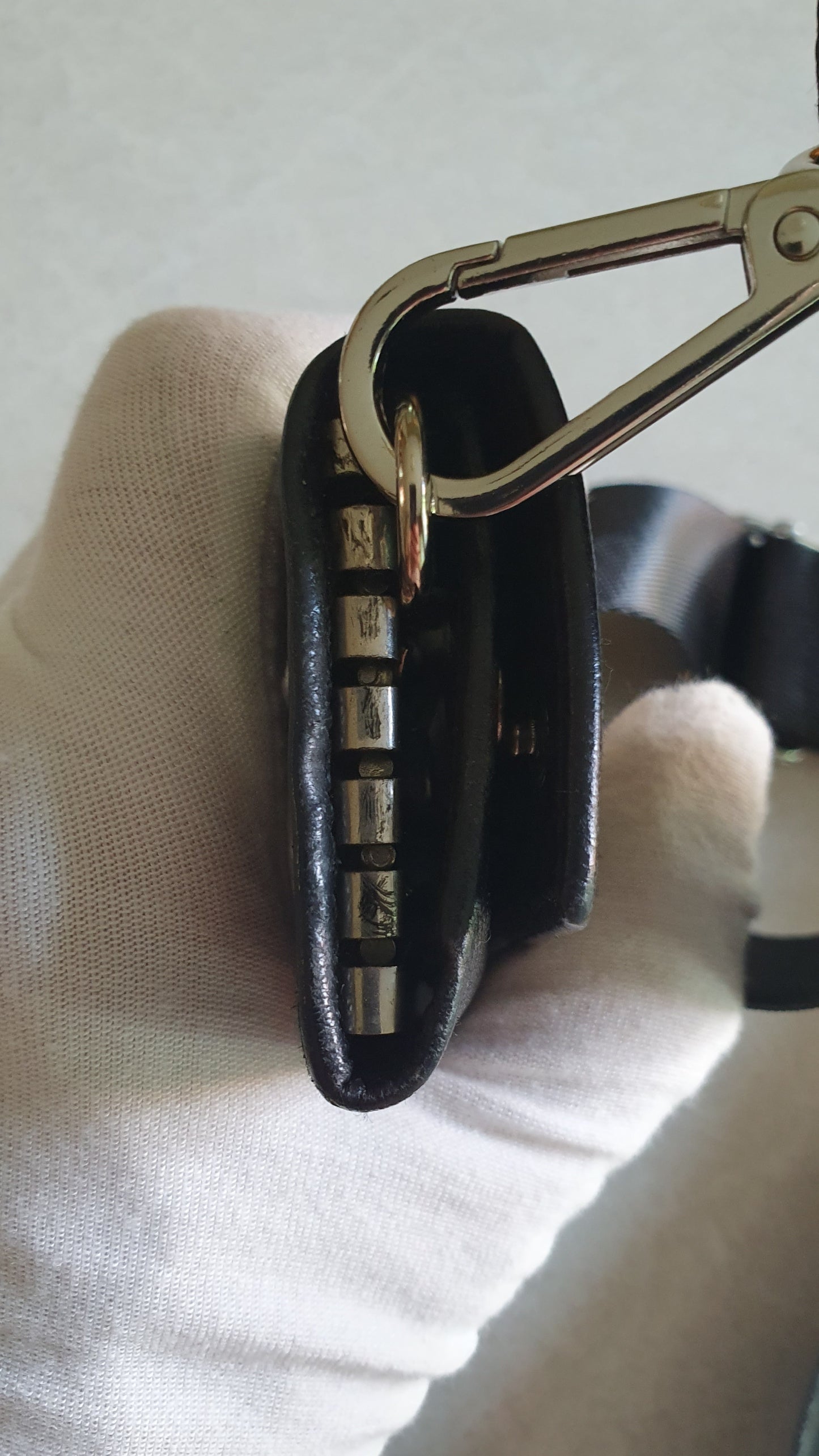 Authentic Prada Upcycle Black Small Keyholder with Strap