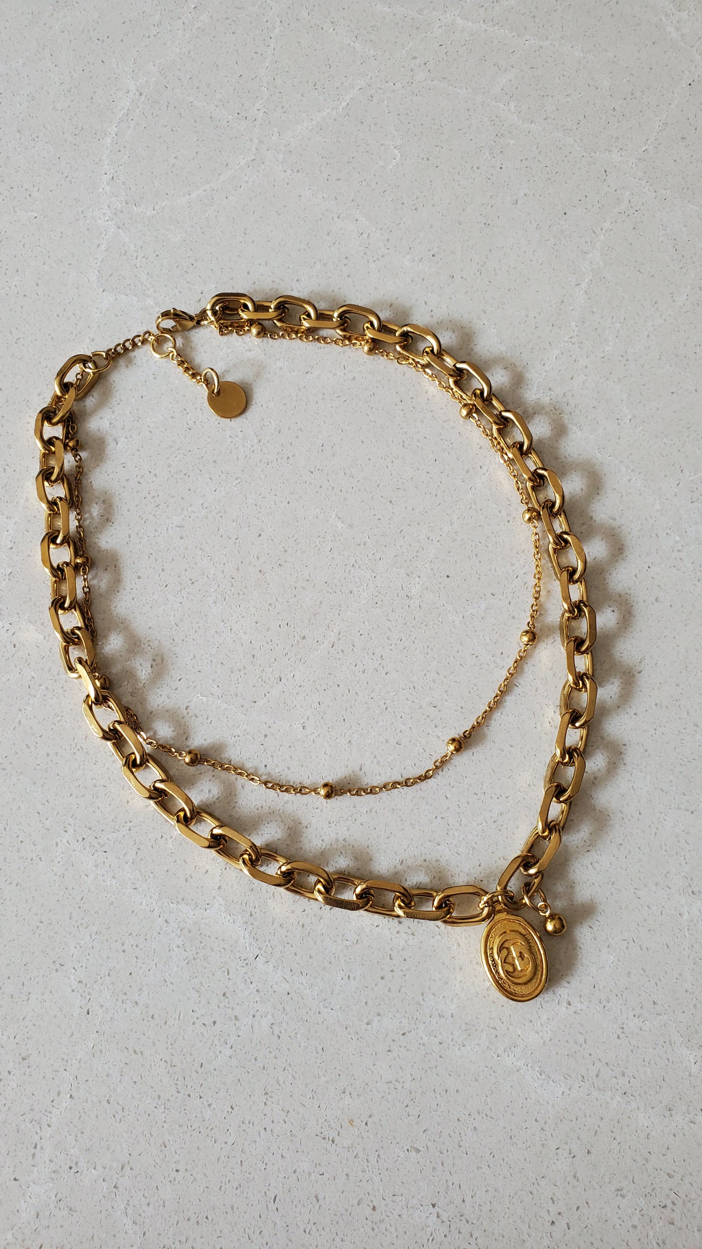 Authentic Vintage Gucci Upcycle Gold Beads Layers Necklace