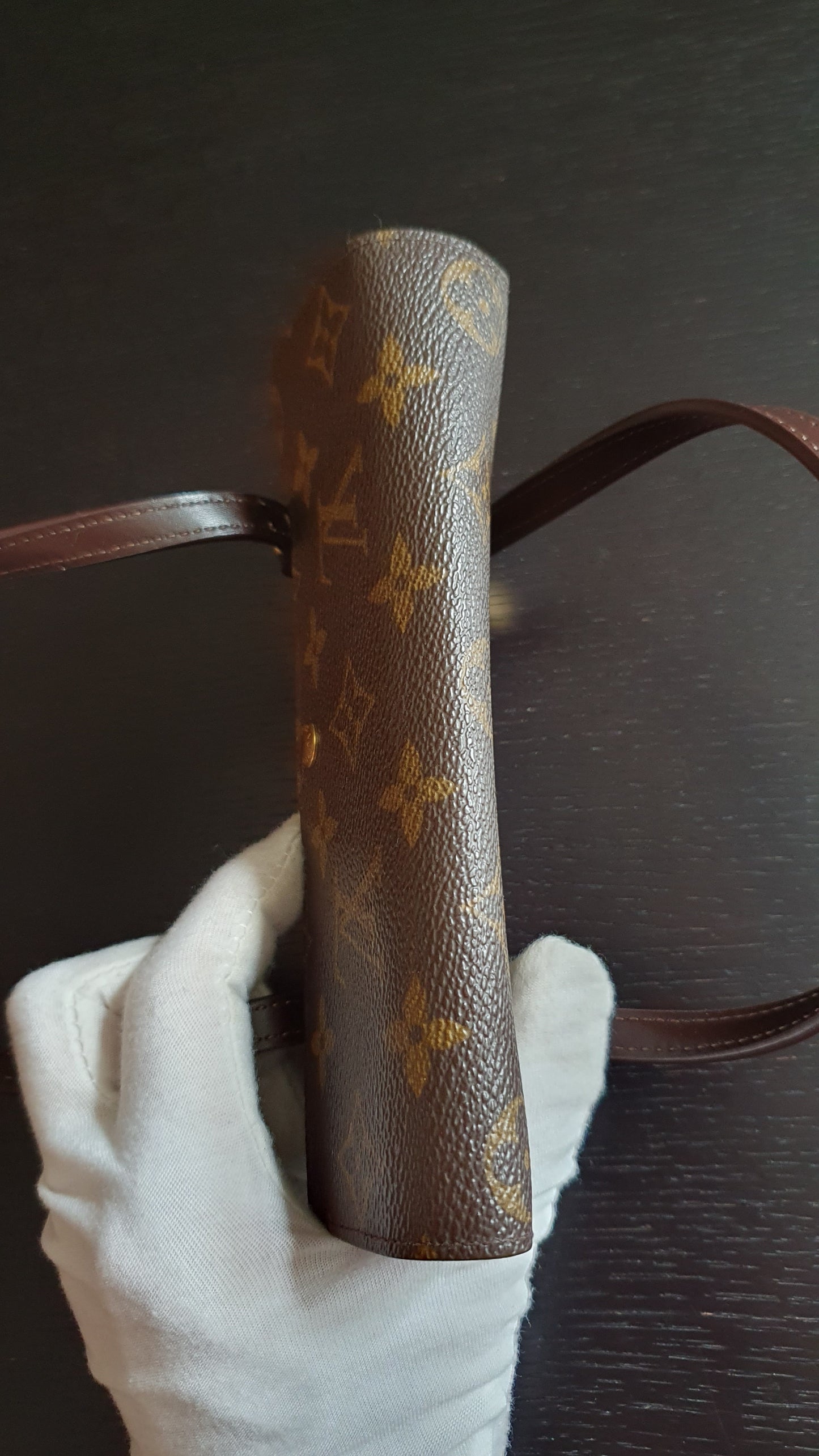 Authentic Vintage Louis Vuitton (2) Upcycle Brown Monogram Wallet with Two Handles