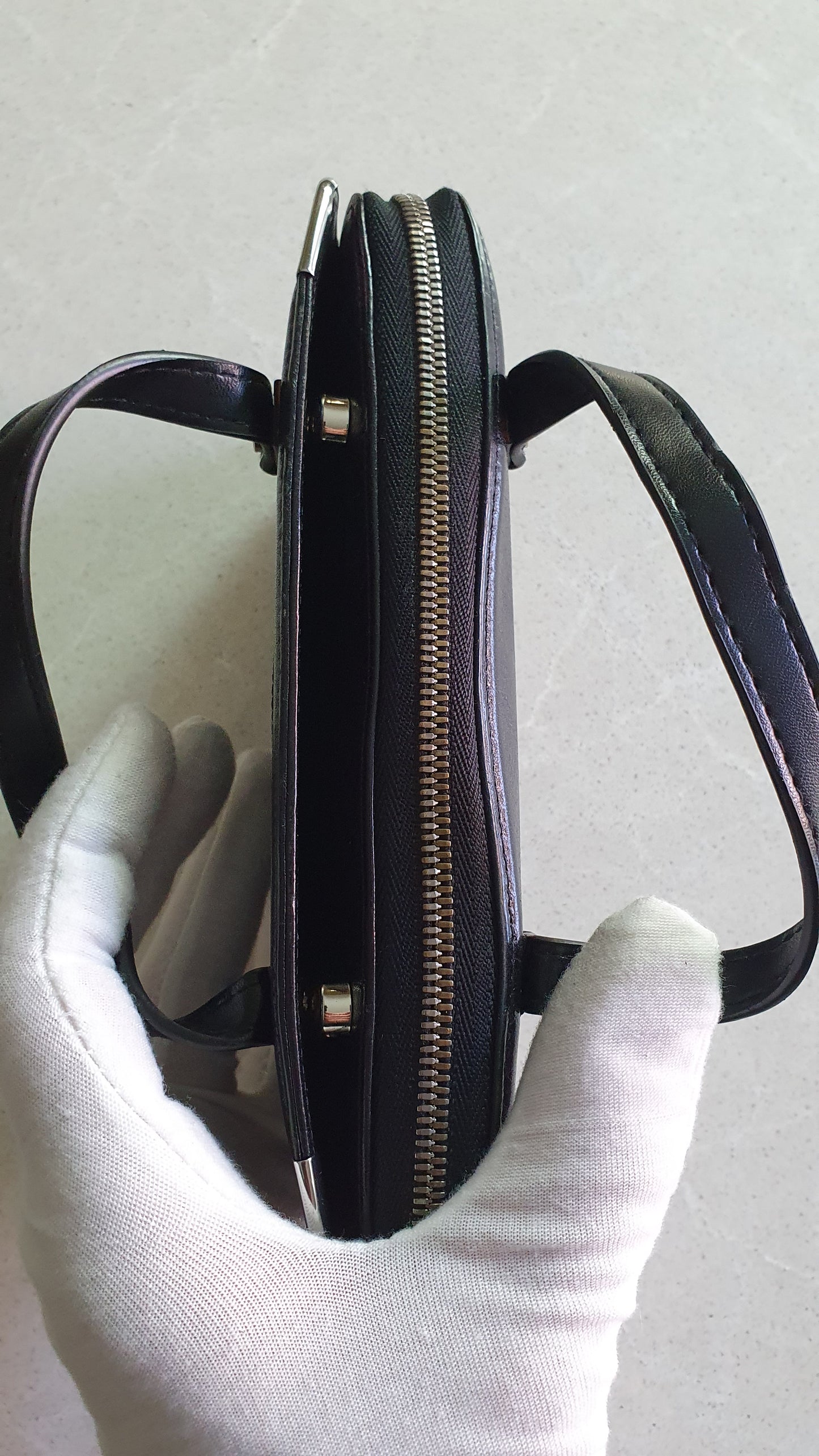 Authentic Vintage Cartier Upcycle Black Leather Wallet with Two Handles