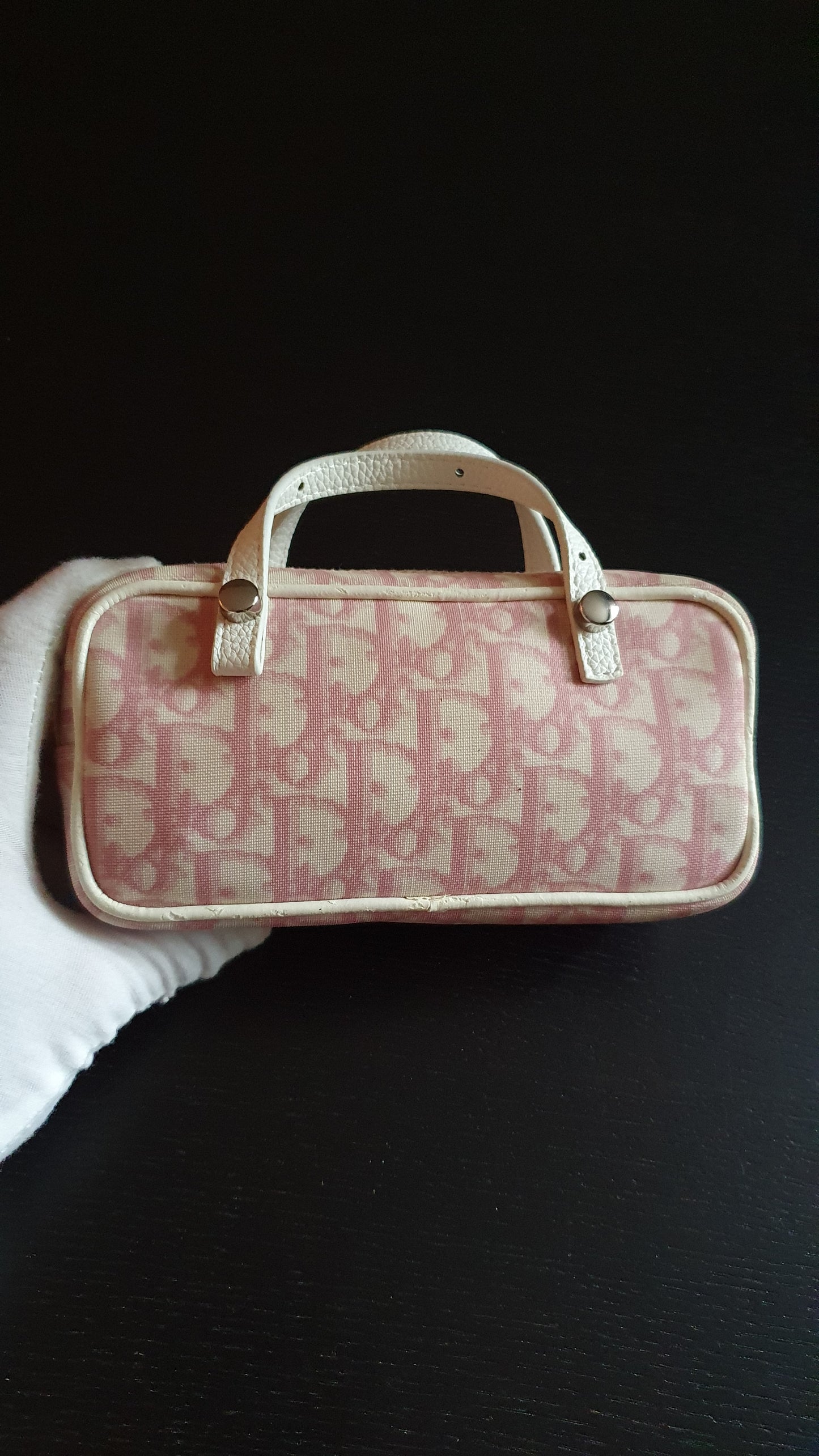 Authentic Vintage Dior Upcycle Pink Shoulder Pouch Purse with Two Handles
