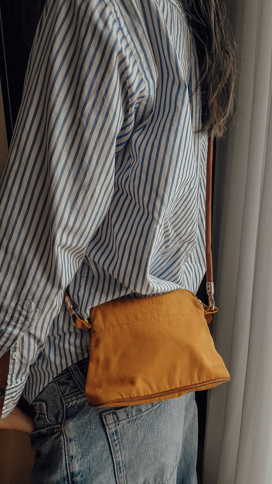 Authentic Hermès Upcycle Canvas Pochette with Strap